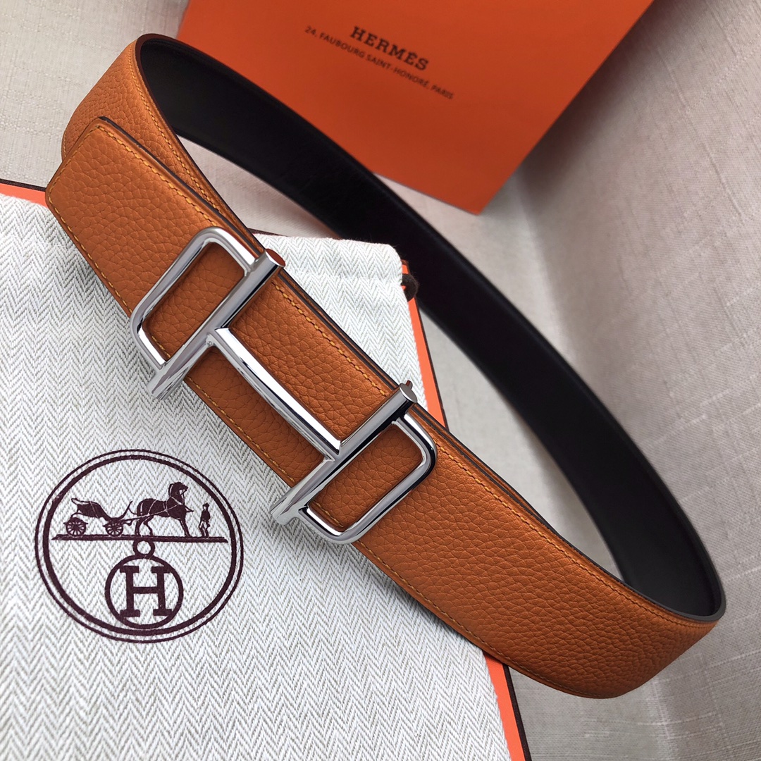Hermès Basic Belt Top Grain Leather Black 38mm-s-m