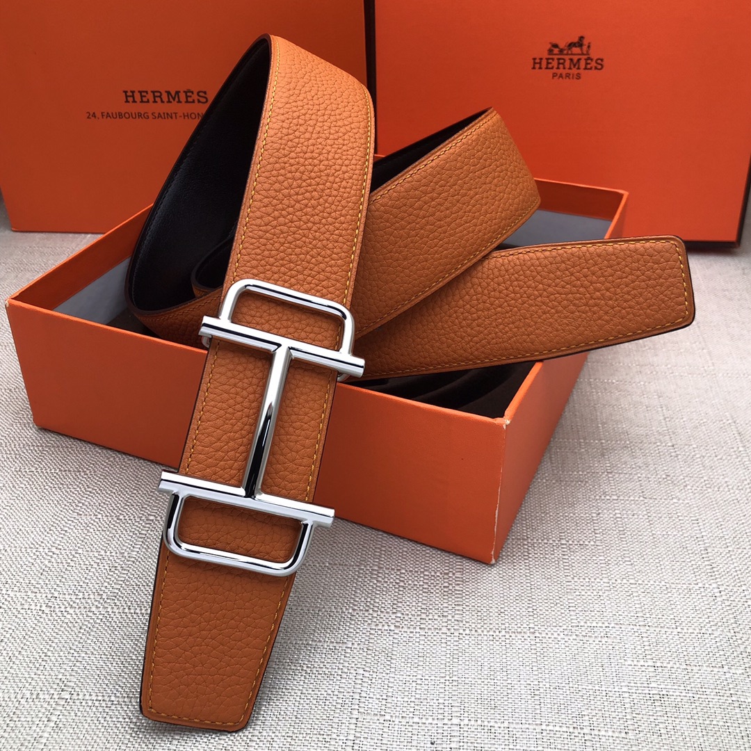 Hermès Basic Belt Top Grain Leather Black 38mm-s-m