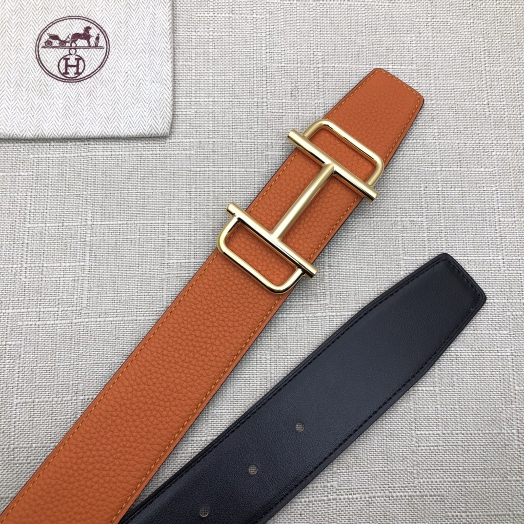 Hermès Basic Belt Top Grain Leather Black 38mm-s-m