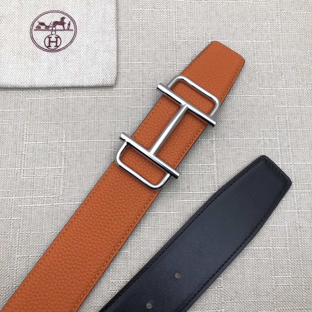 Hermès Basic Belt Top Grain Leather Black 38mm-s-m