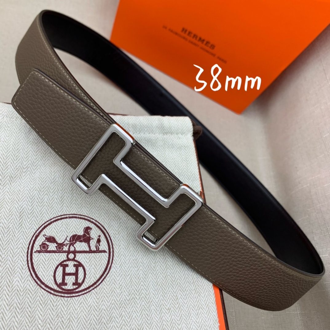 Hermès Basic Belt Top Grain Leather Black 38mm-s-m