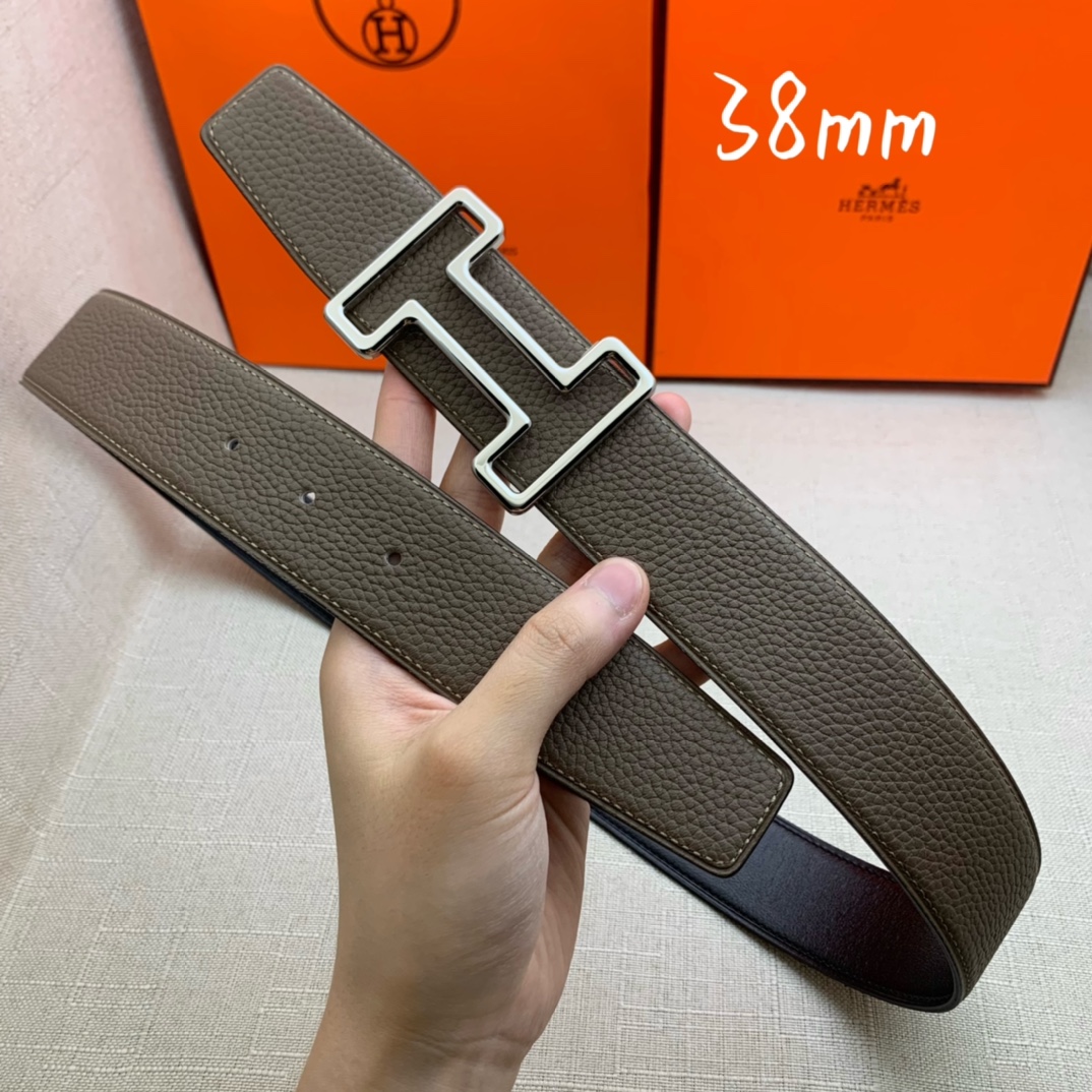 Hermès Basic Belt Top Grain Leather Black 38mm-s-m