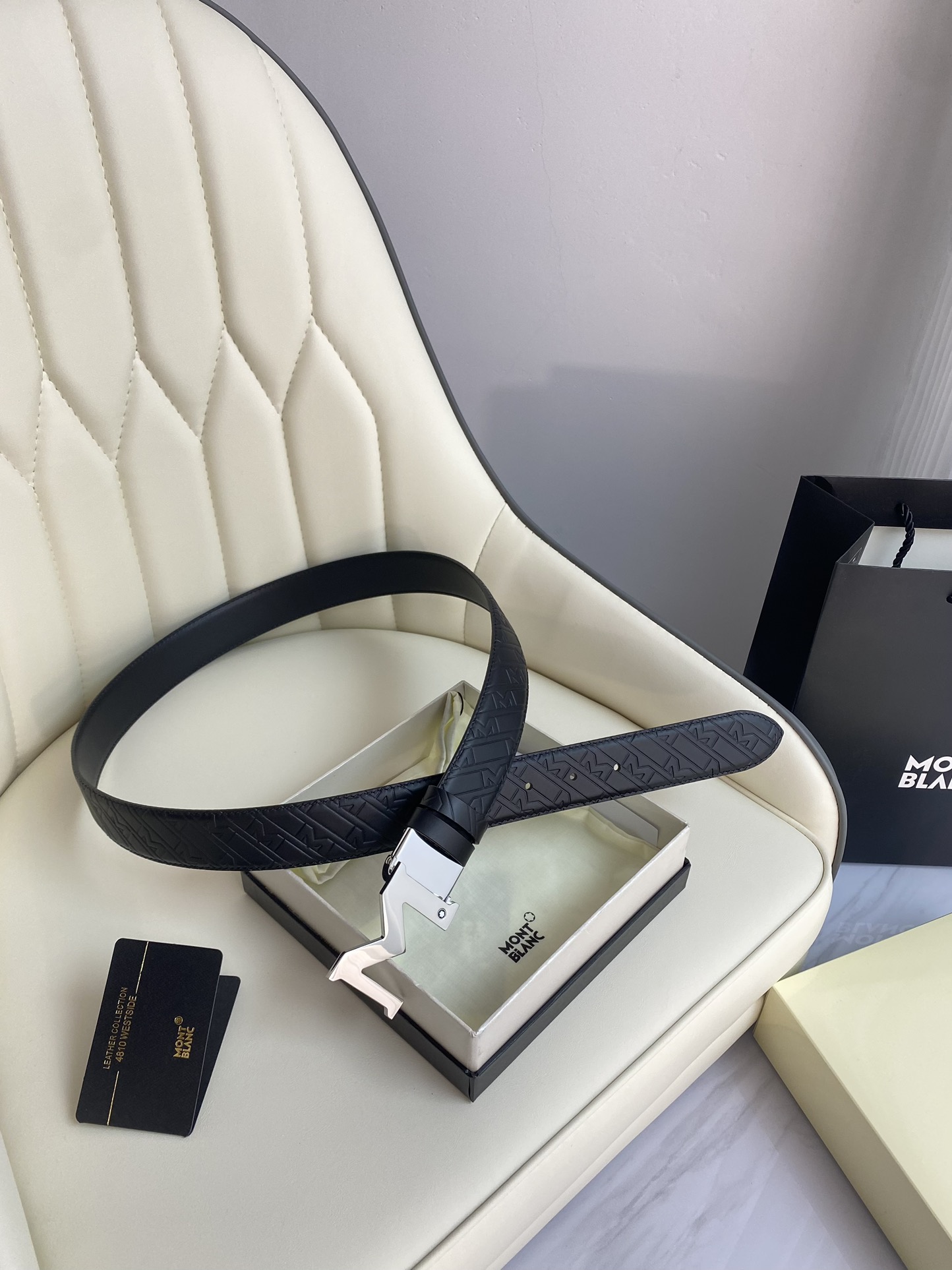 Montblanc Leather Belt Top Grain Leather M-l