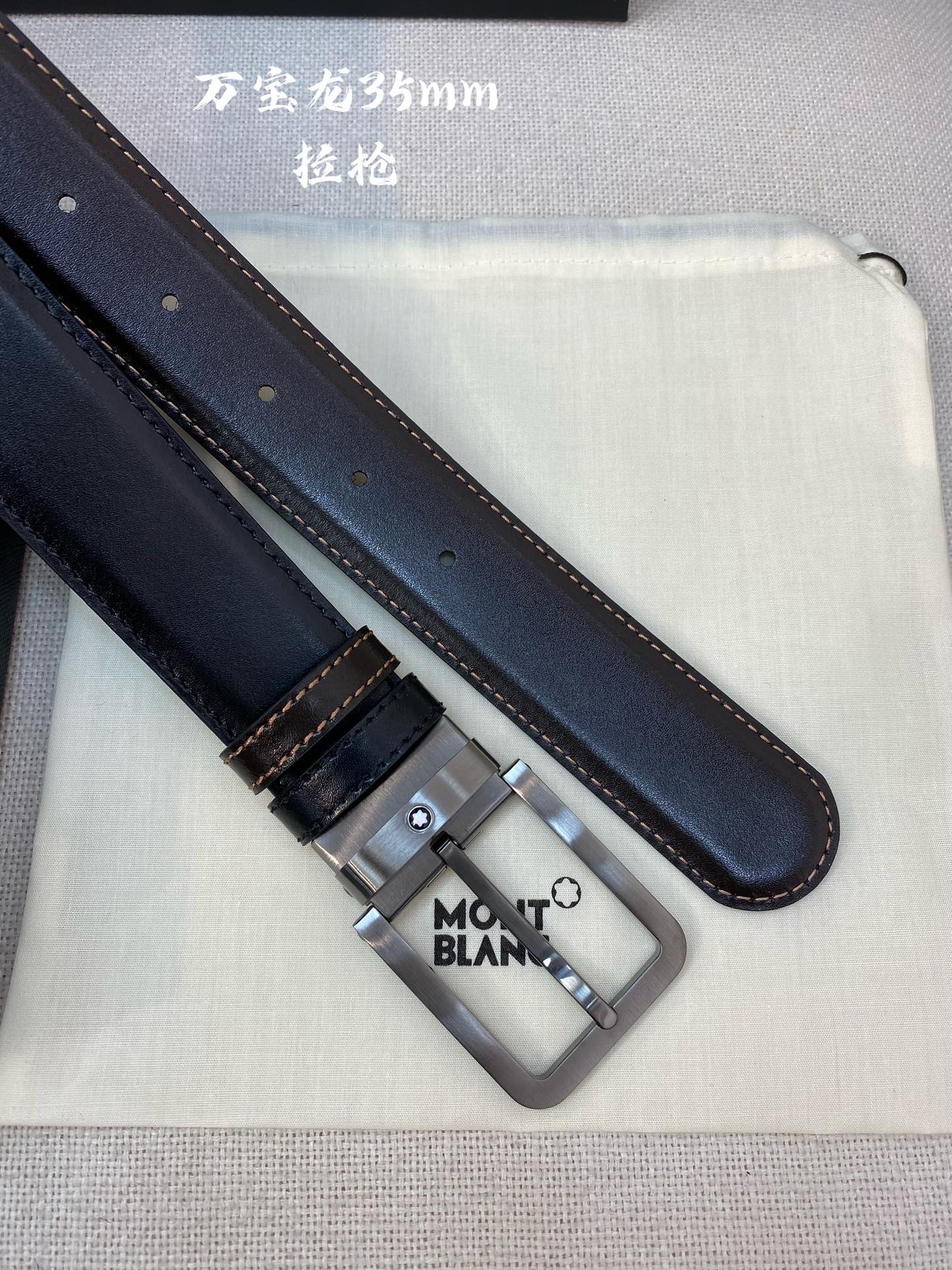 Montblanc Leather Belt Top Grain Leather M-l