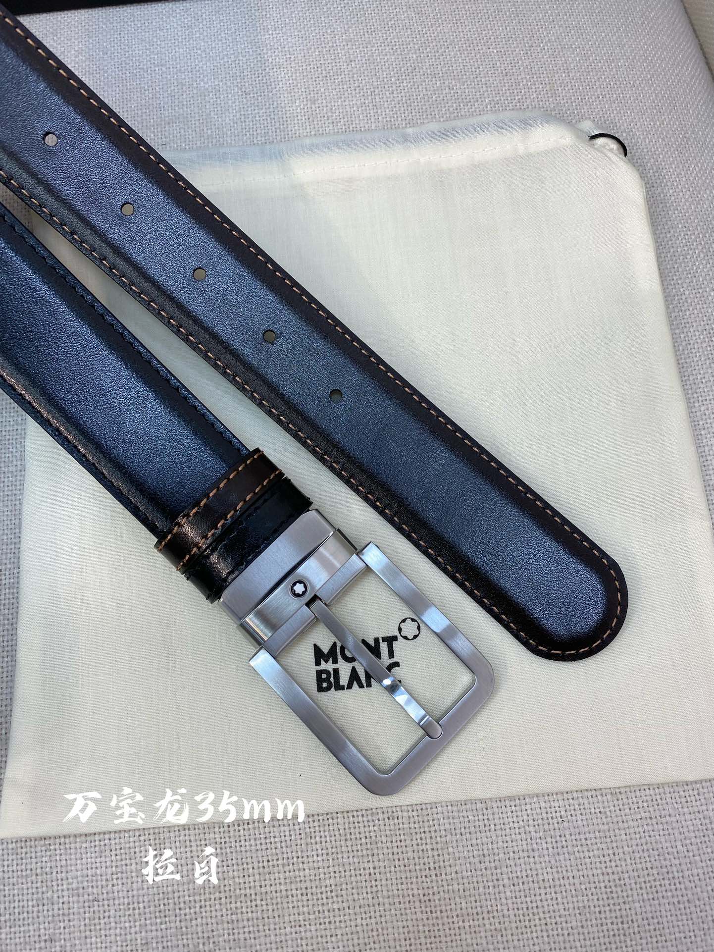Montblanc Leather Belt Top Grain Leather M-l