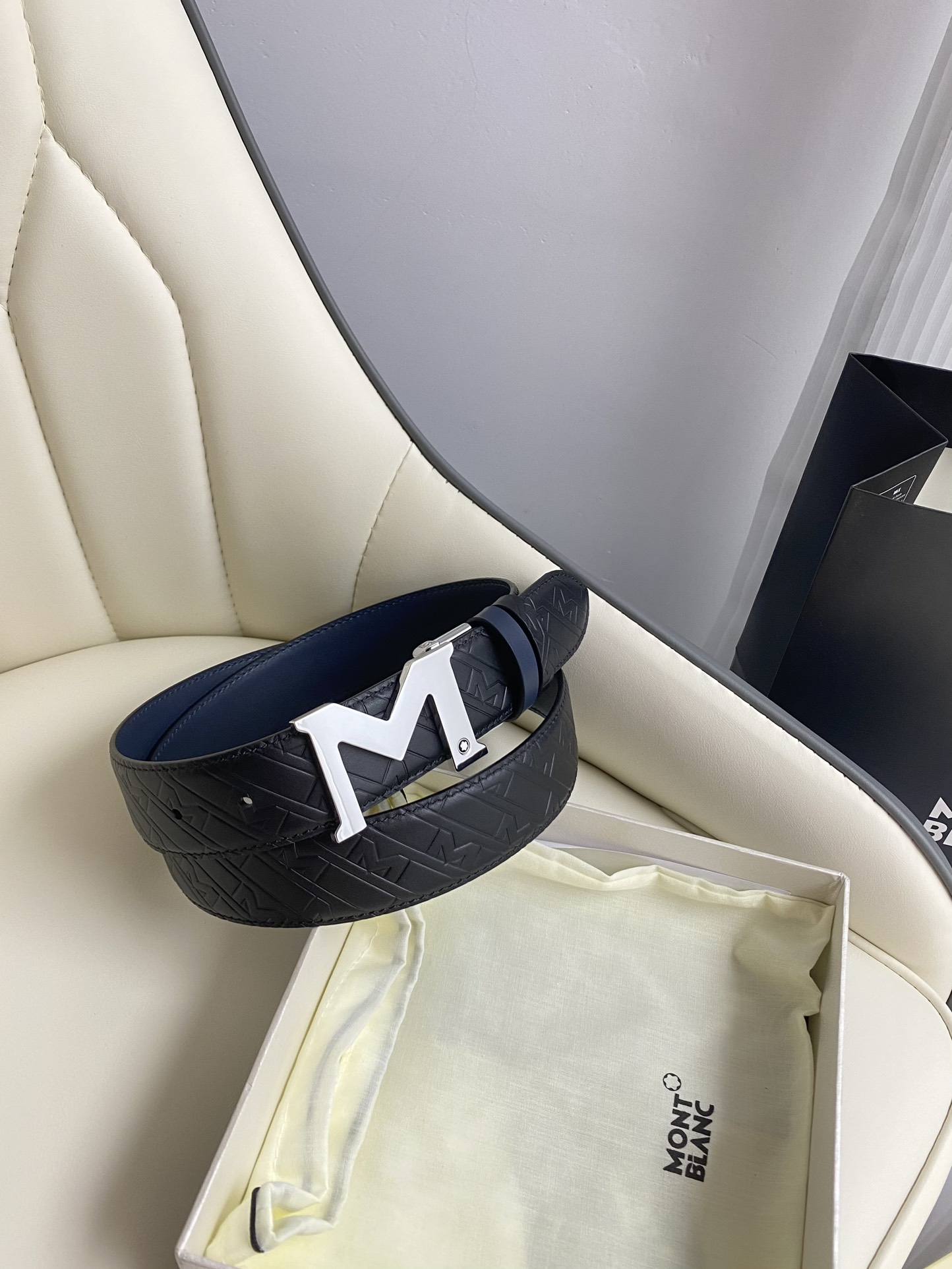 Montblanc Leather Belt Top Grain Leather M-l