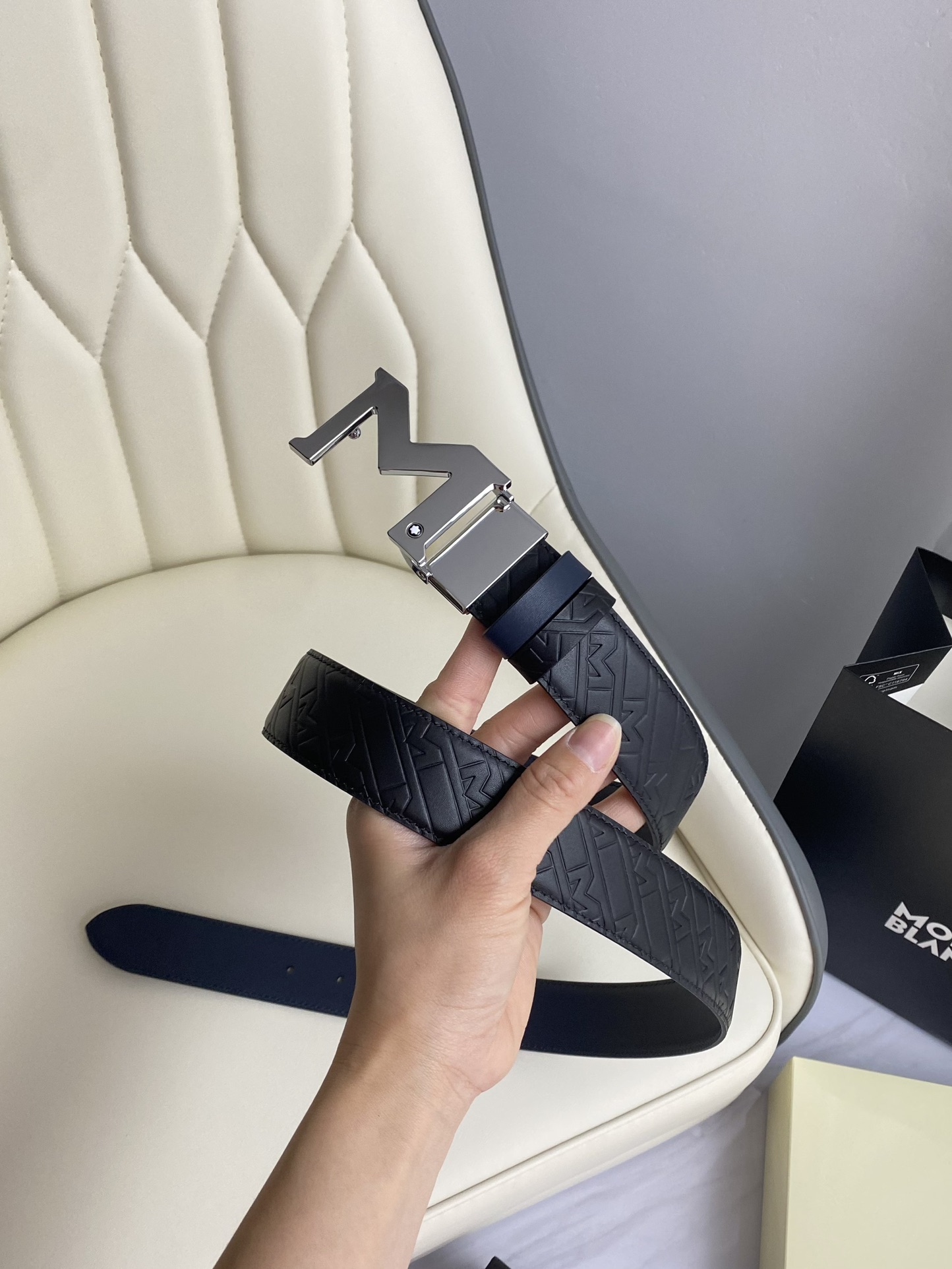 Montblanc Leather Belt Top Grain Leather M-l