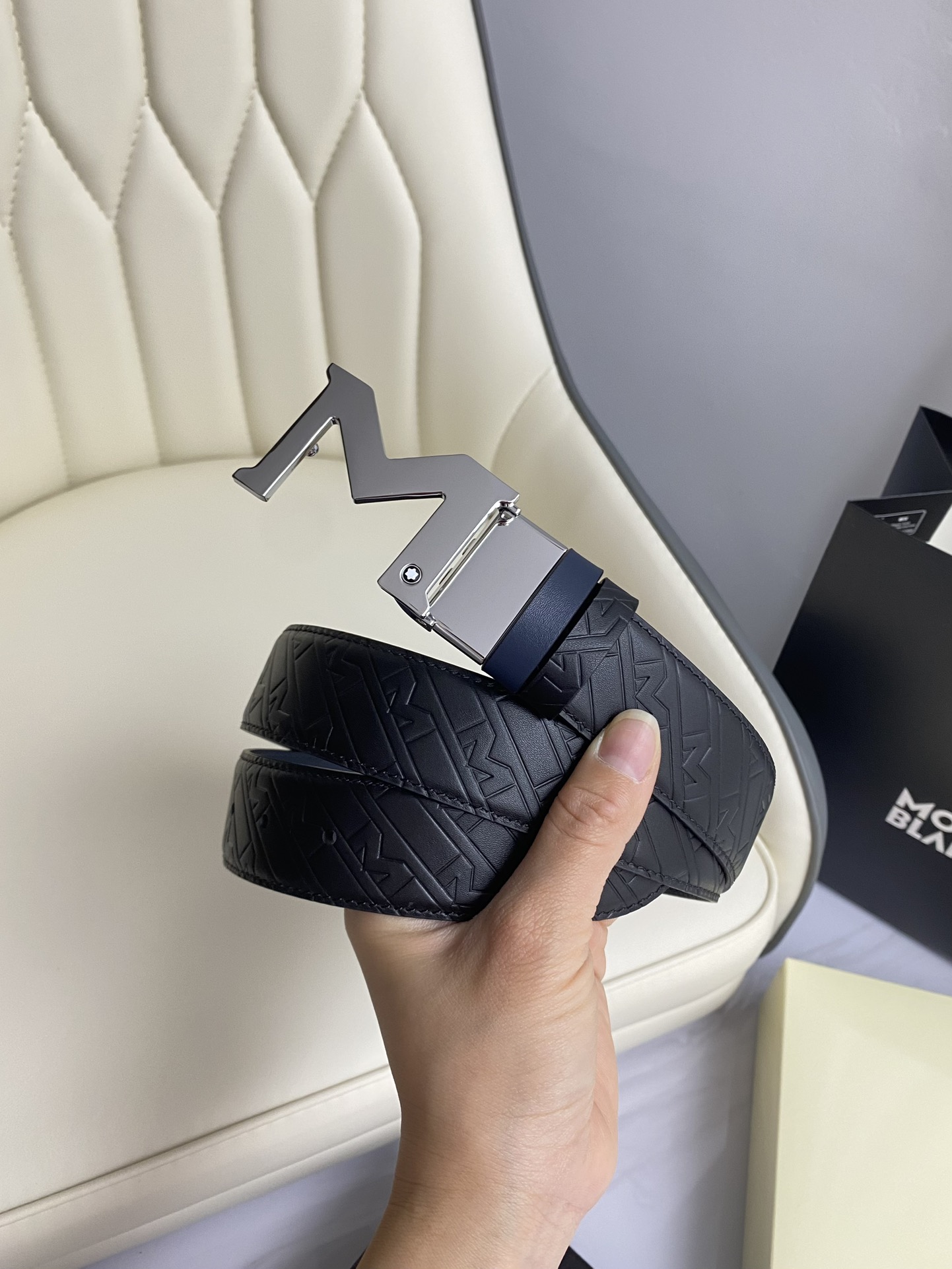 Montblanc Leather Belt Top Grain Leather M-l