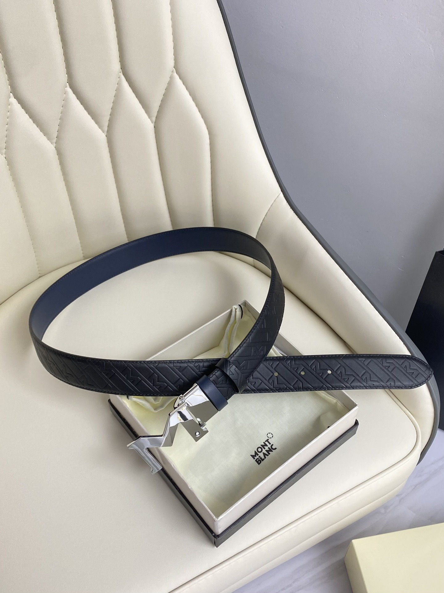 Montblanc Leather Belt Top Grain Leather M-l