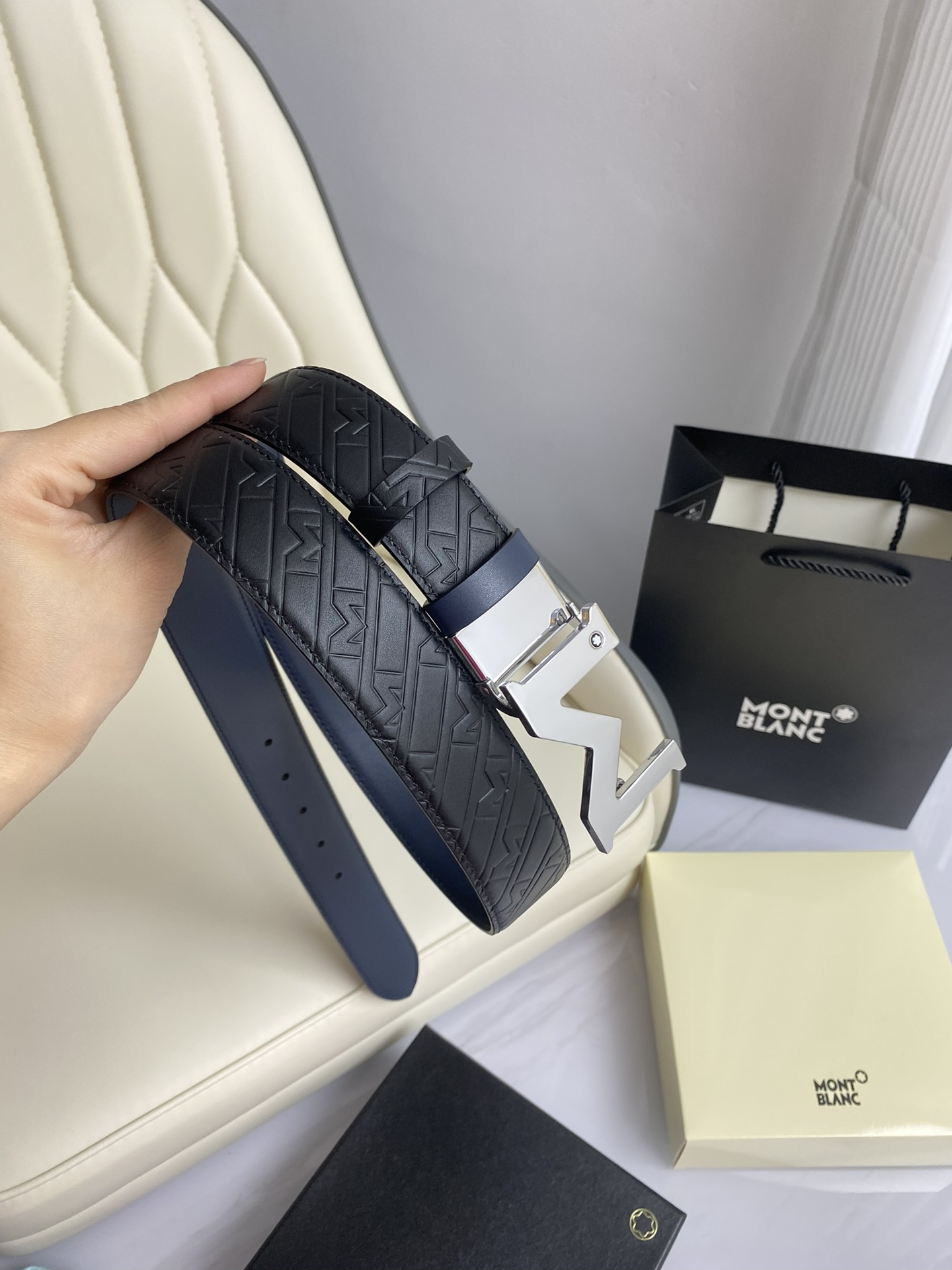 Montblanc Leather Belt Top Grain Leather M-l