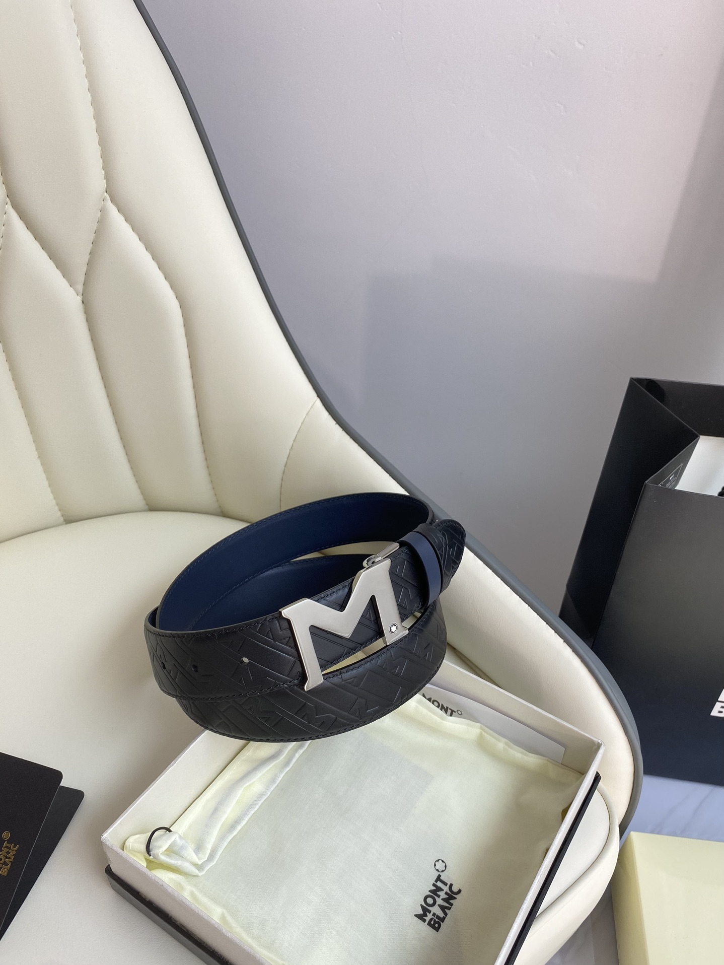 Montblanc Leather Belt Top Grain Leather M-l