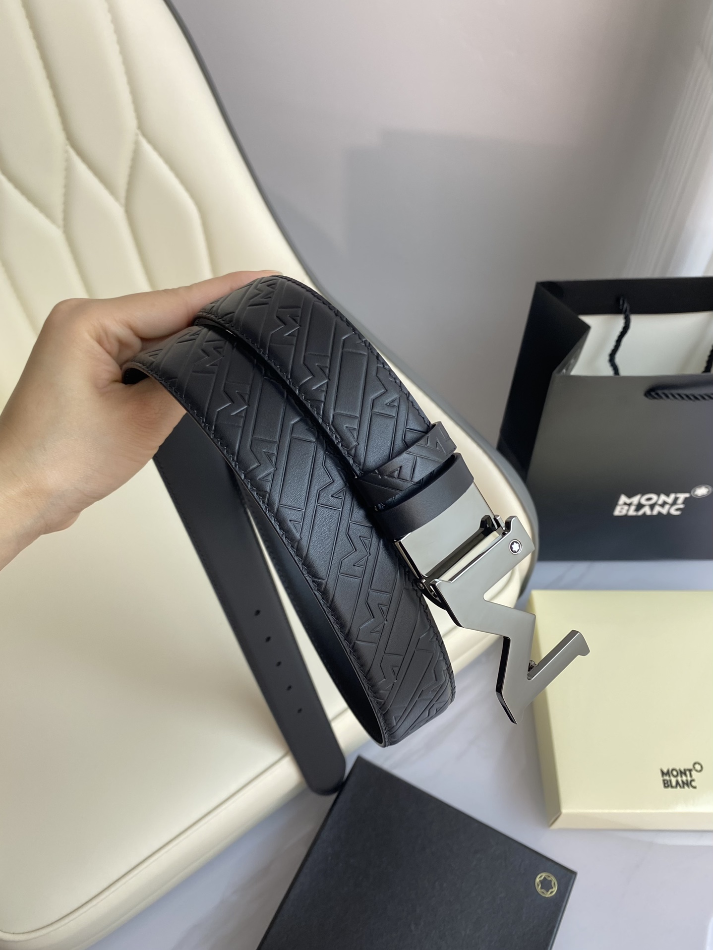 Montblanc Leather Belt Top Grain Leather M-l