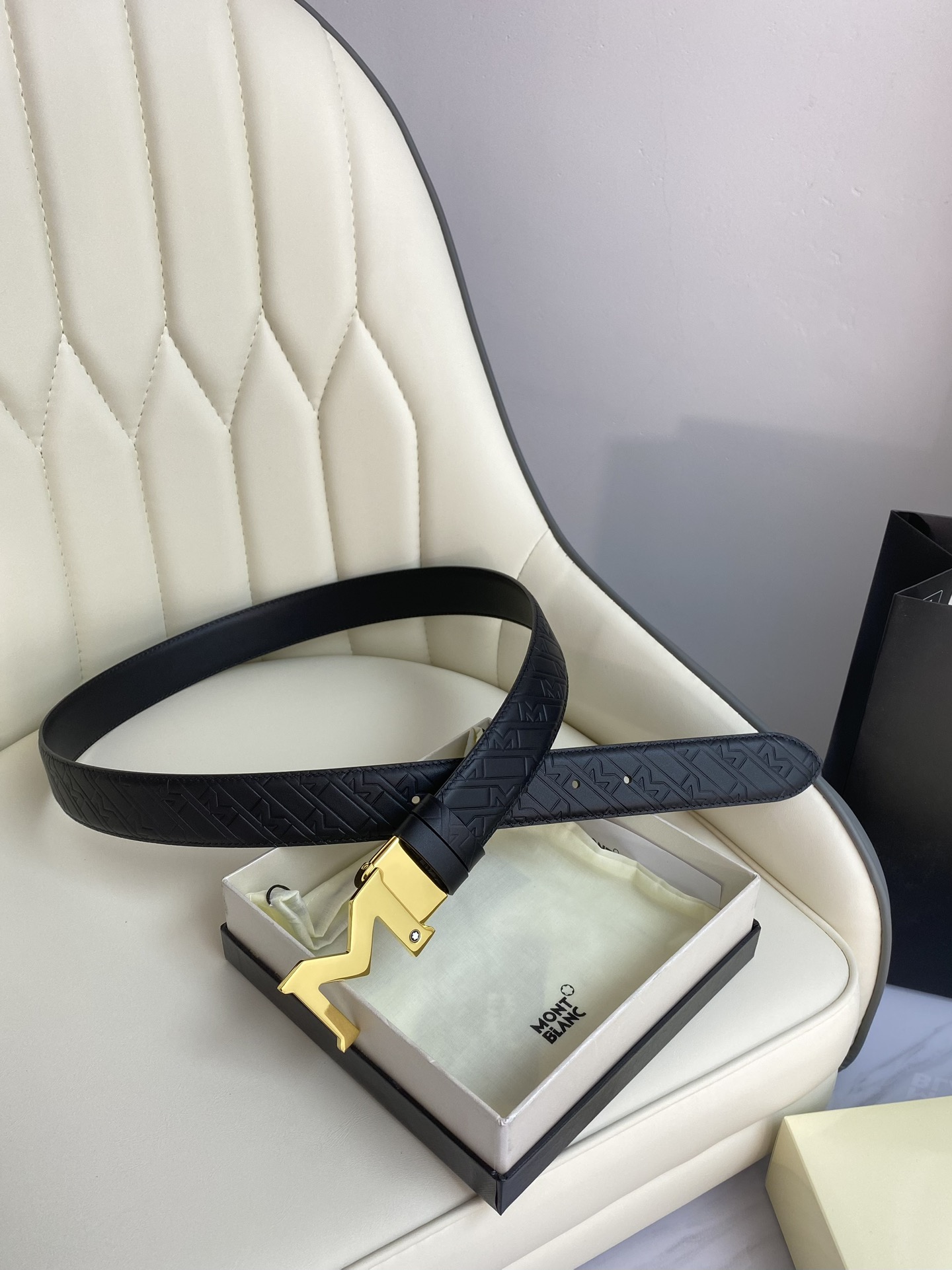 Montblanc Leather Belt Top Grain Leather M-l