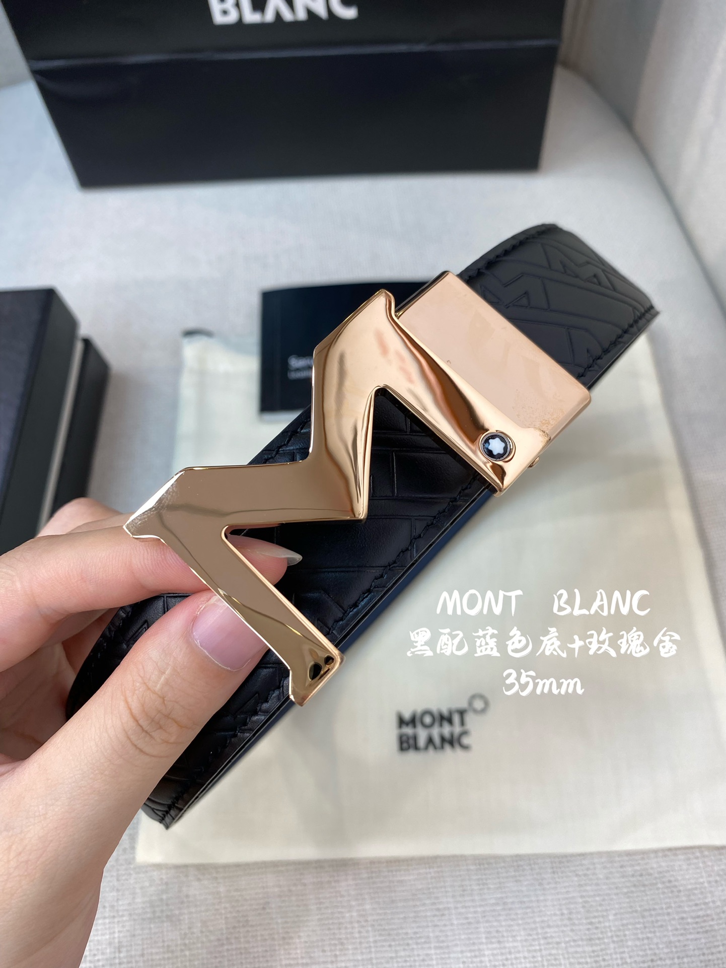 Montblanc Leather Belt Top Grain Leather M-l