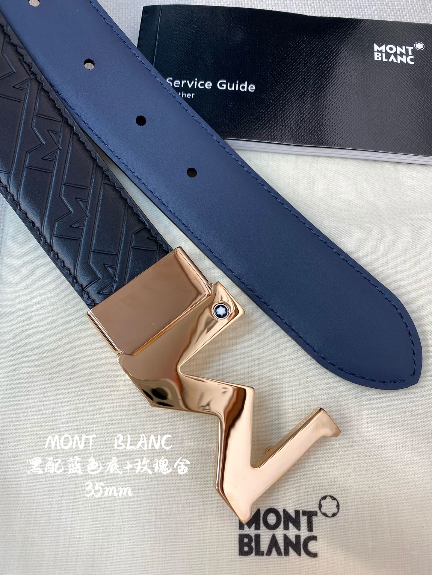 Montblanc Leather Belt Top Grain Leather M-l