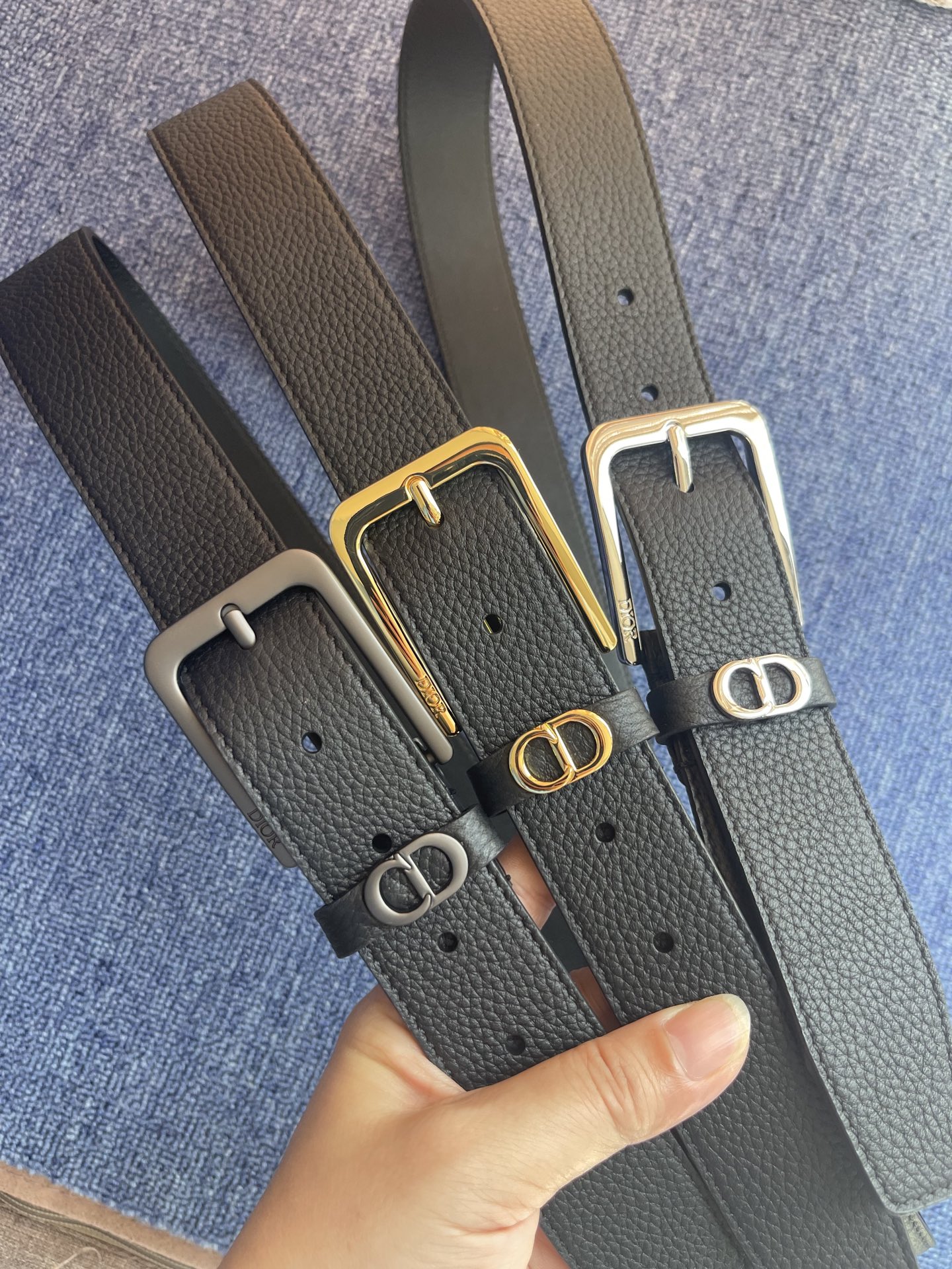 Dior Pin Buckle Belt Cow Leather Black