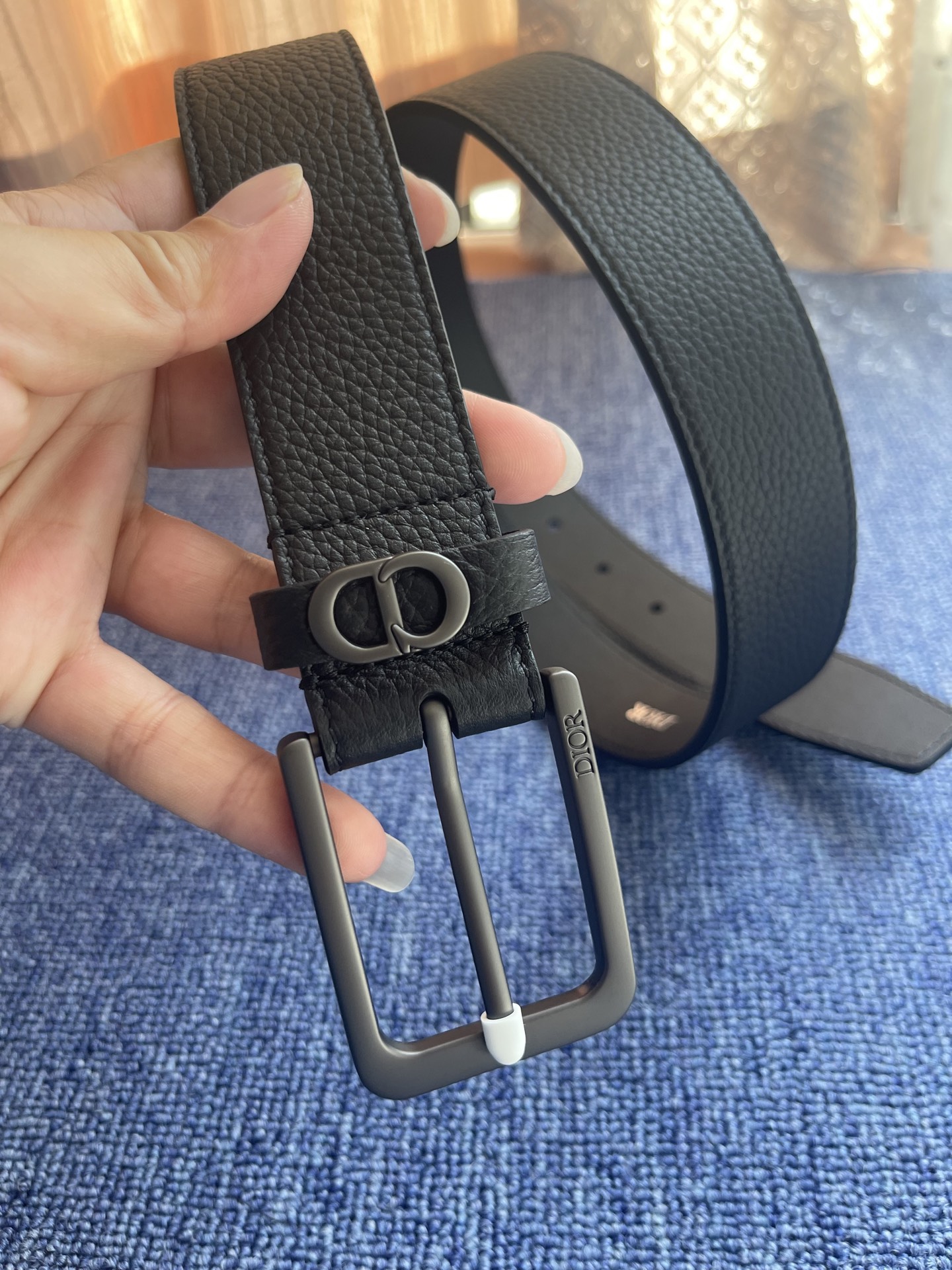 Dior Pin Buckle Belt Cow Leather Black