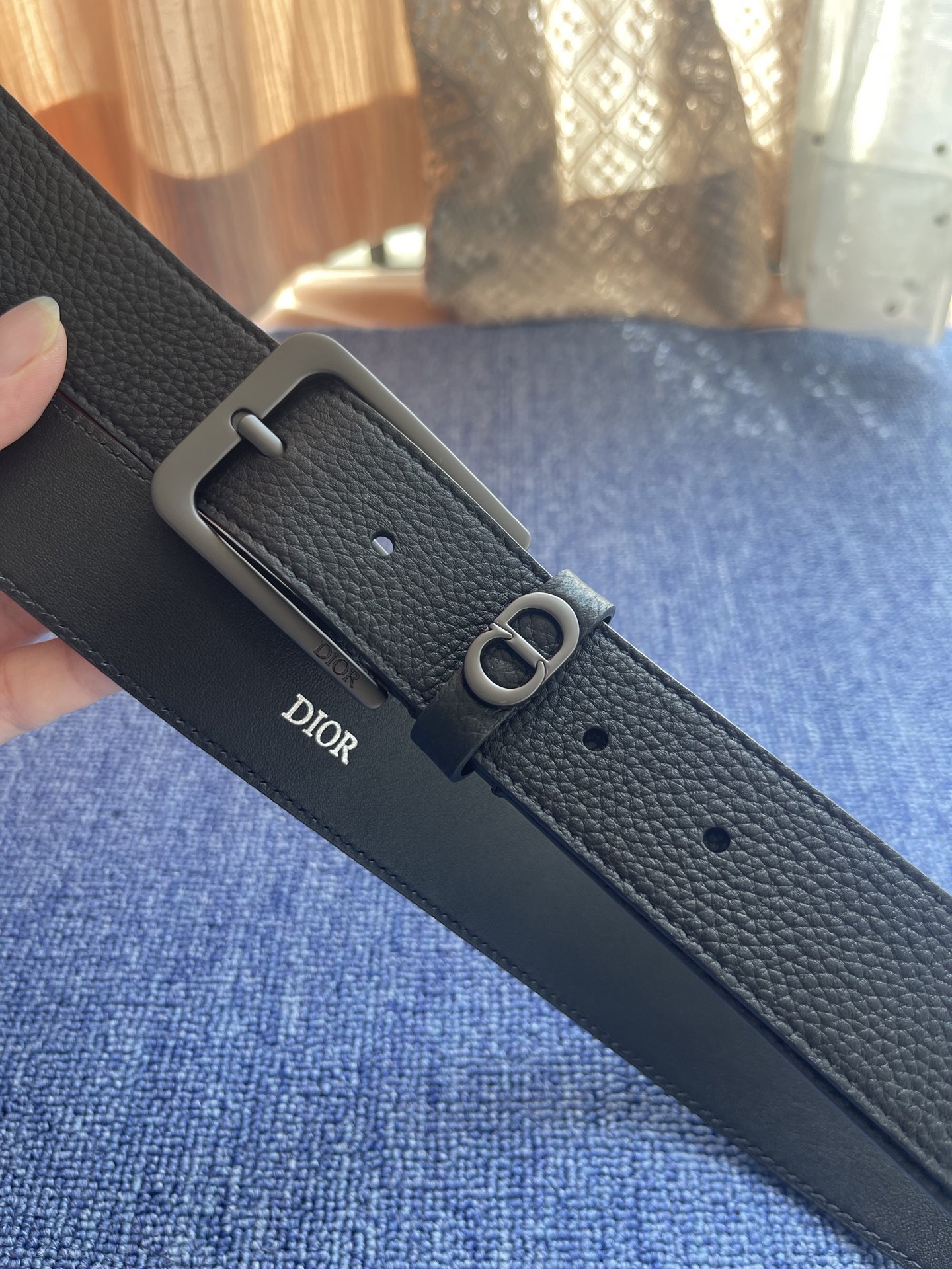 Dior Pin Buckle Belt Cow Leather Black