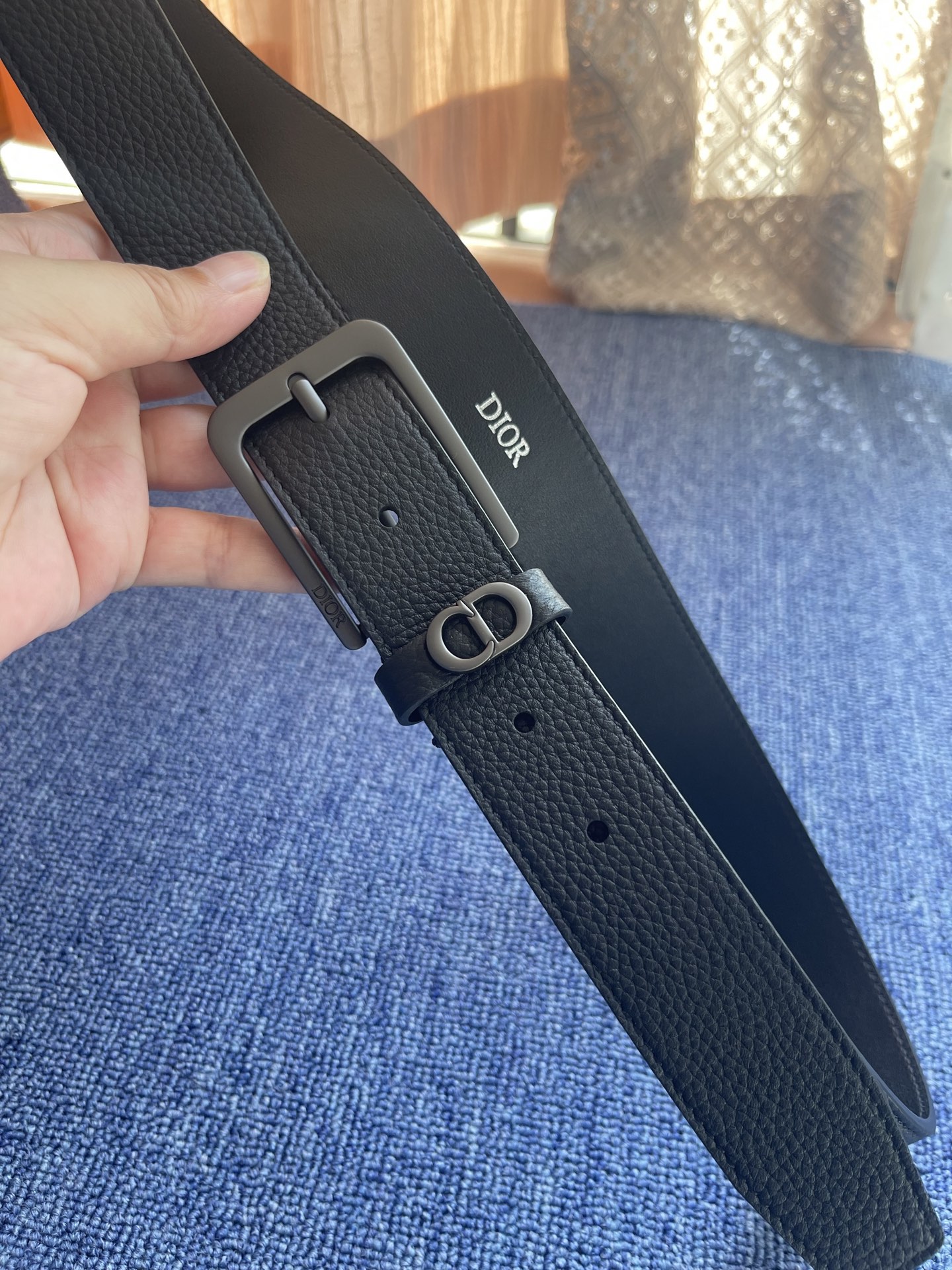 Dior Pin Buckle Belt Cow Leather Black