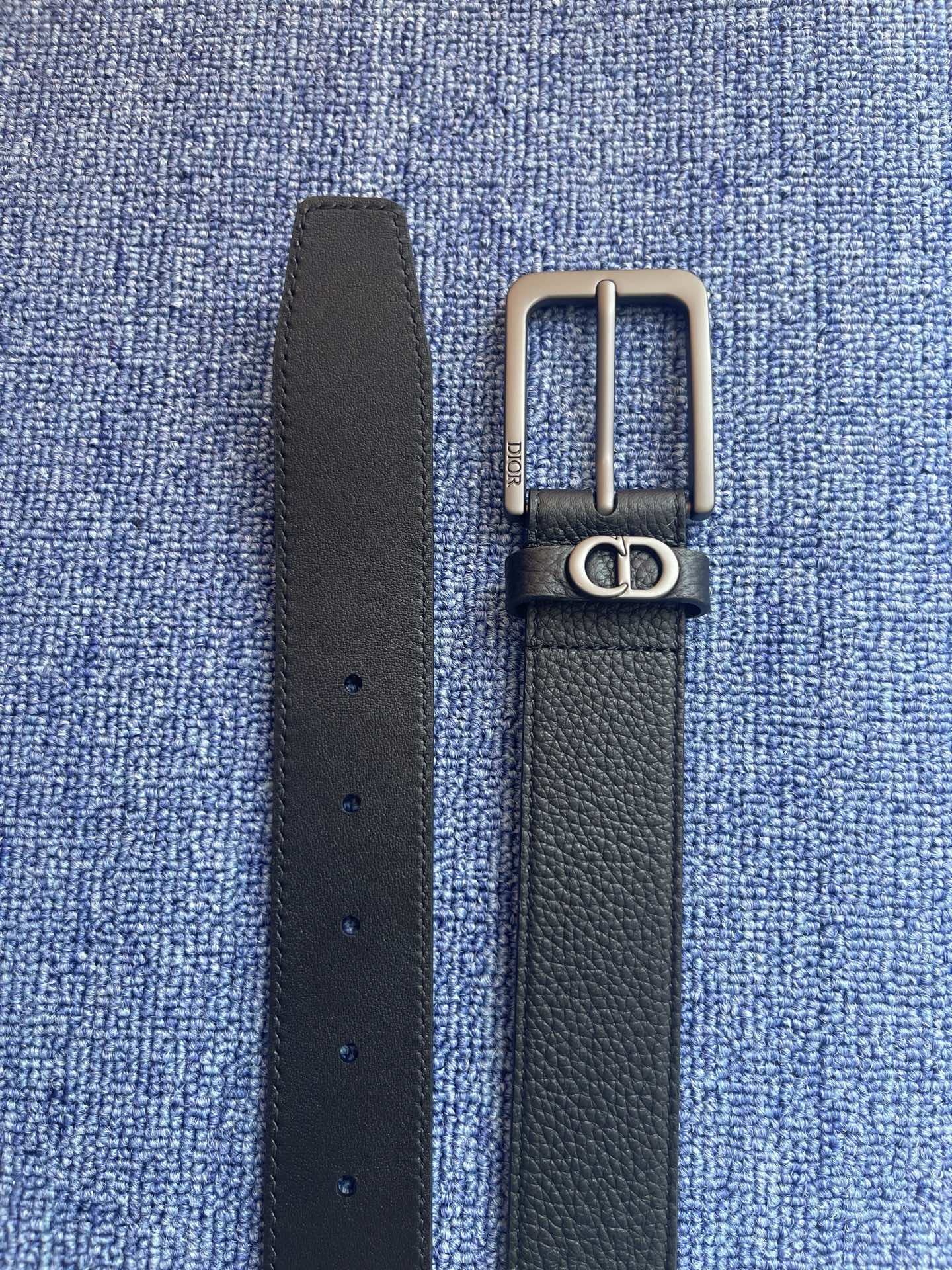 Dior Pin Buckle Belt Cow Leather Black