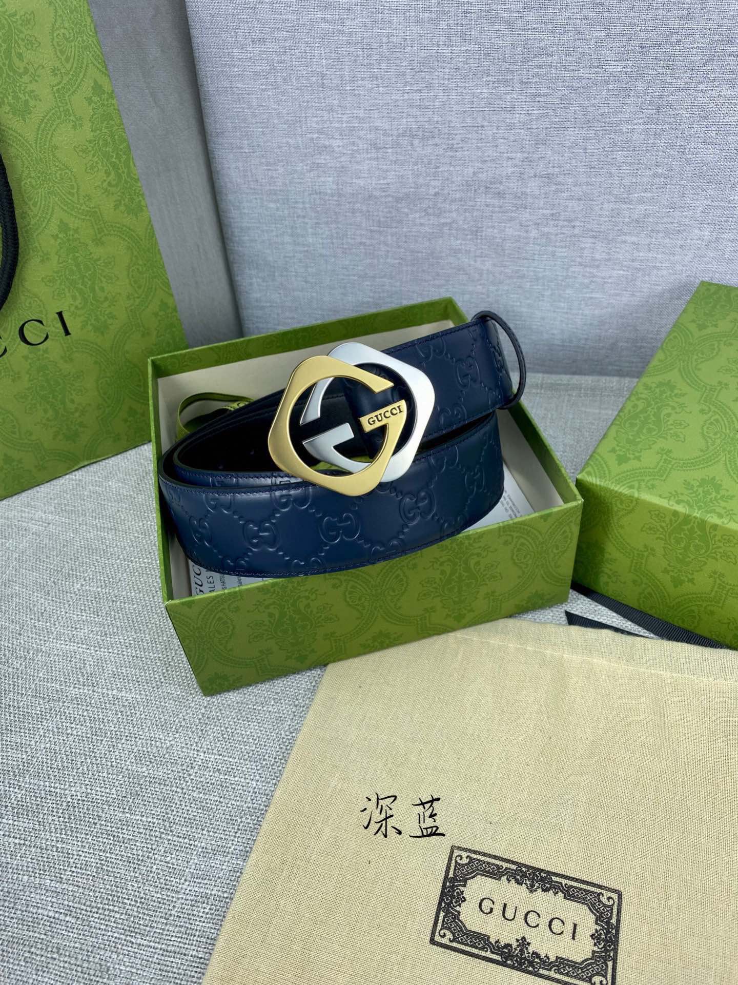 Gucci Basic Belt Blue S-m