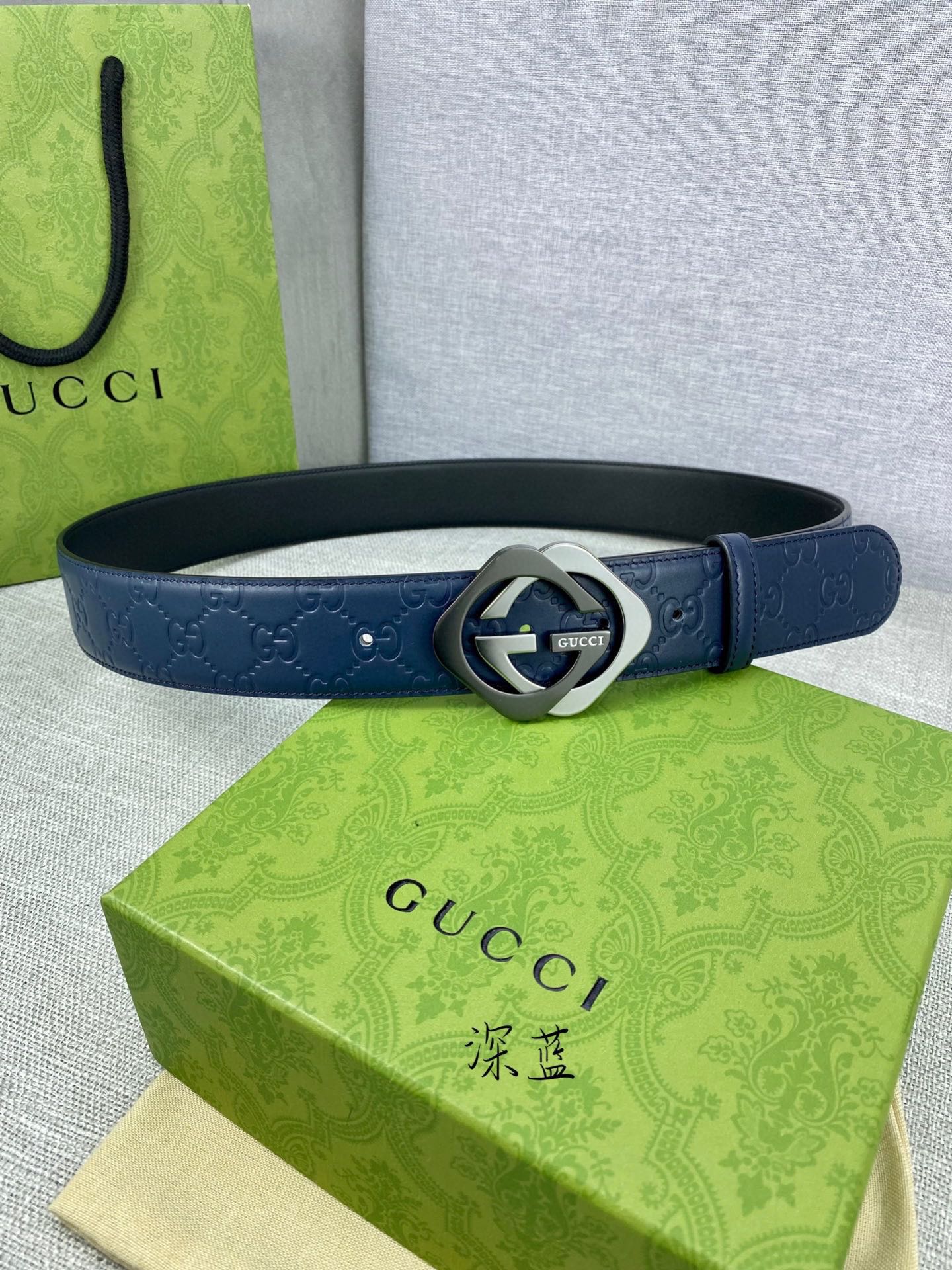 Gucci Basic Belt Blue S-m