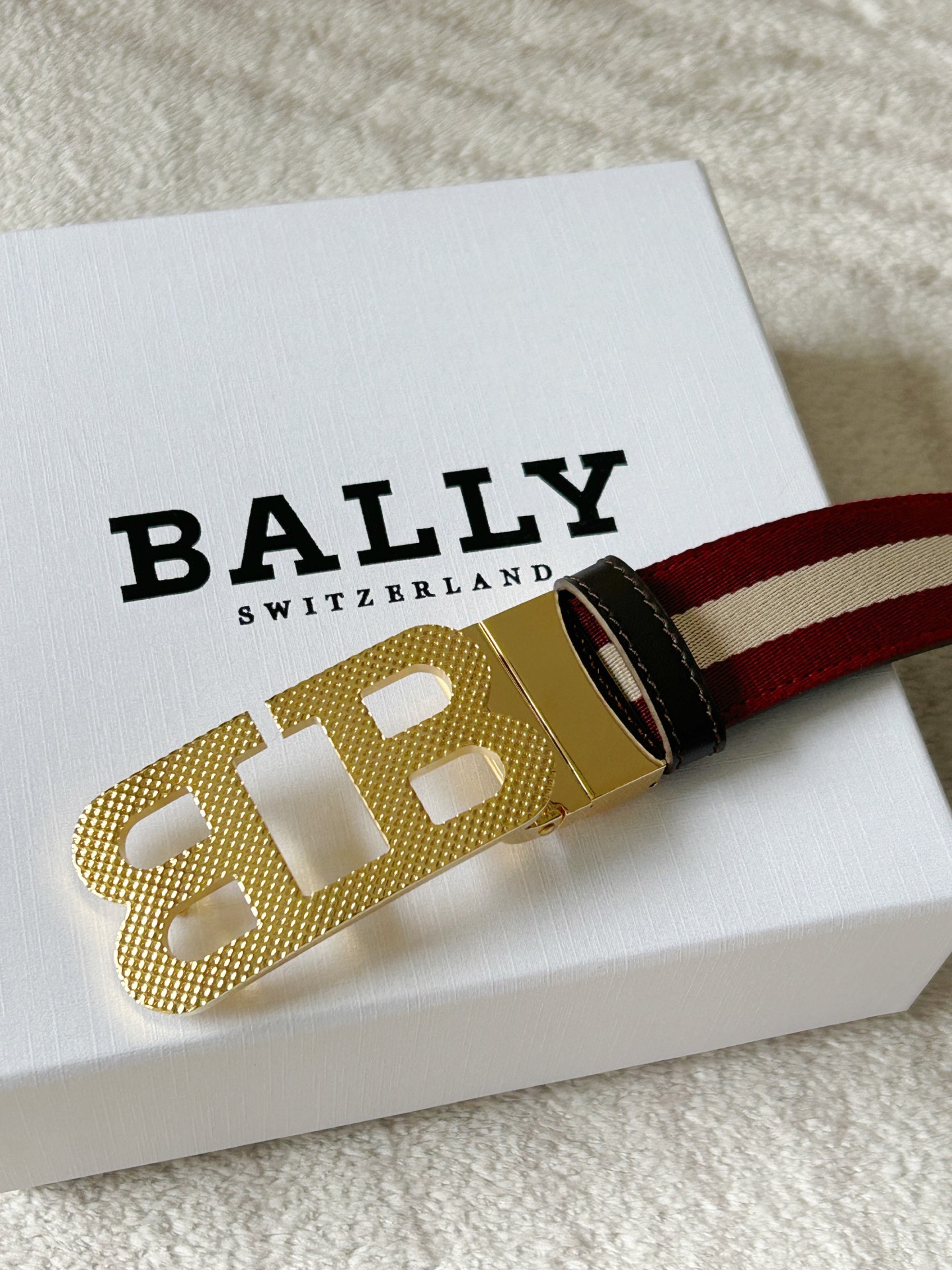 Bally Male Leather Belt Top Grain Leather M-l