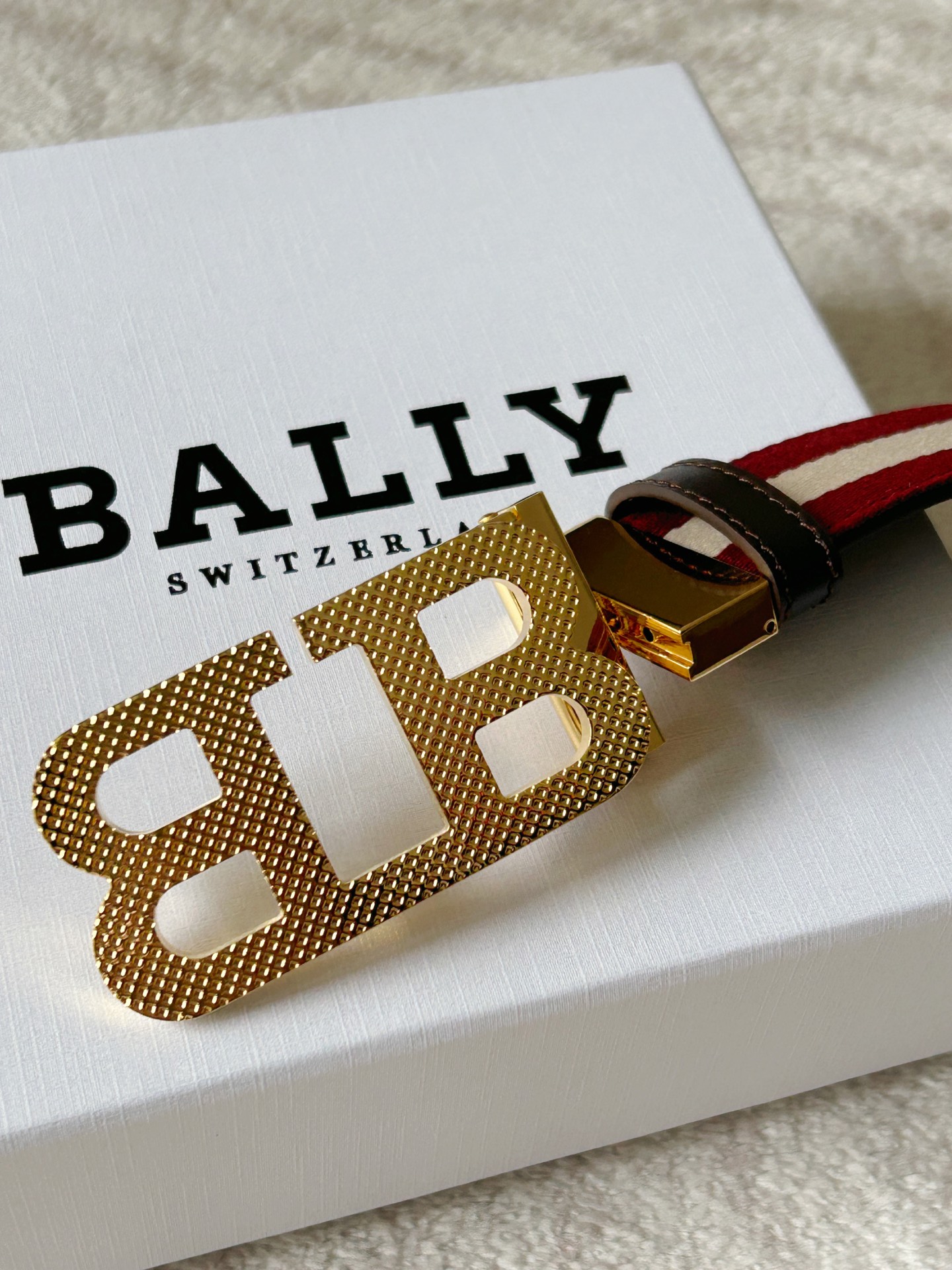 Bally Male Leather Belt Top Grain Leather M-l