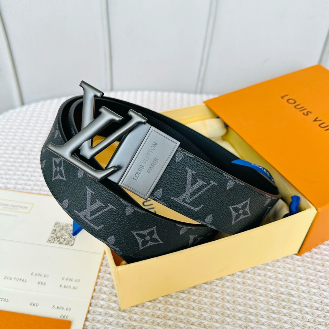 Louis Vuitton Male Basic Belt Cow Leather 40cm-40mm-l