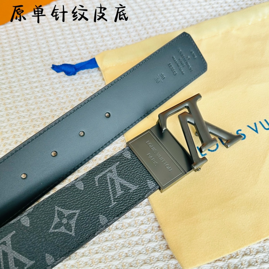 Louis Vuitton Male Basic Belt Cow Leather 40cm-40mm-l
