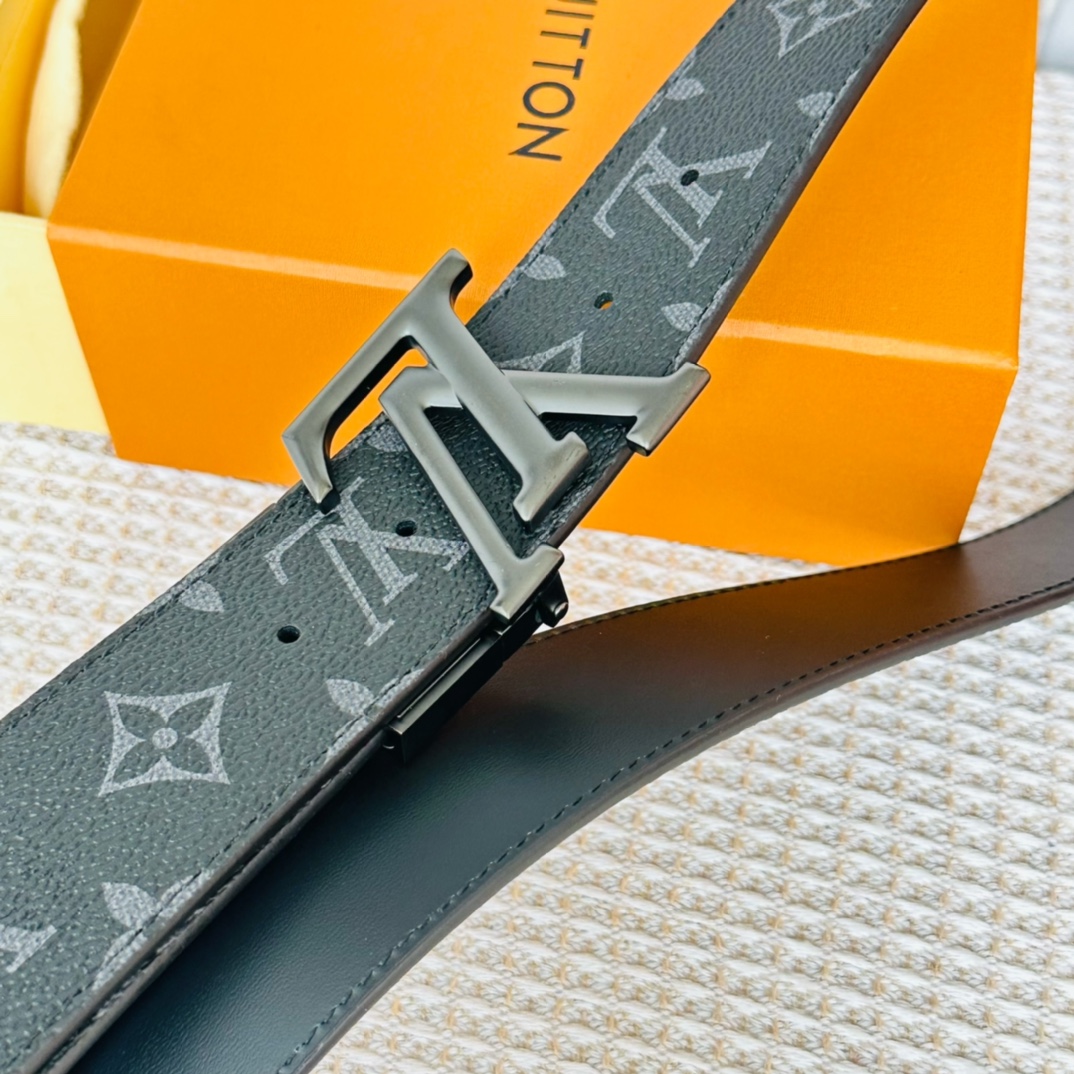 Louis Vuitton Male Basic Belt Cow Leather 40cm-40mm-l