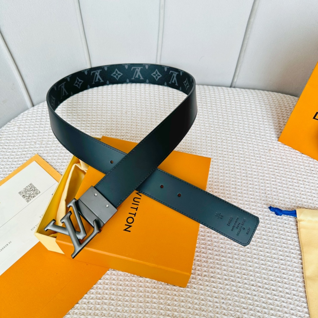 Louis Vuitton Male Basic Belt Cow Leather 40cm-40mm-l