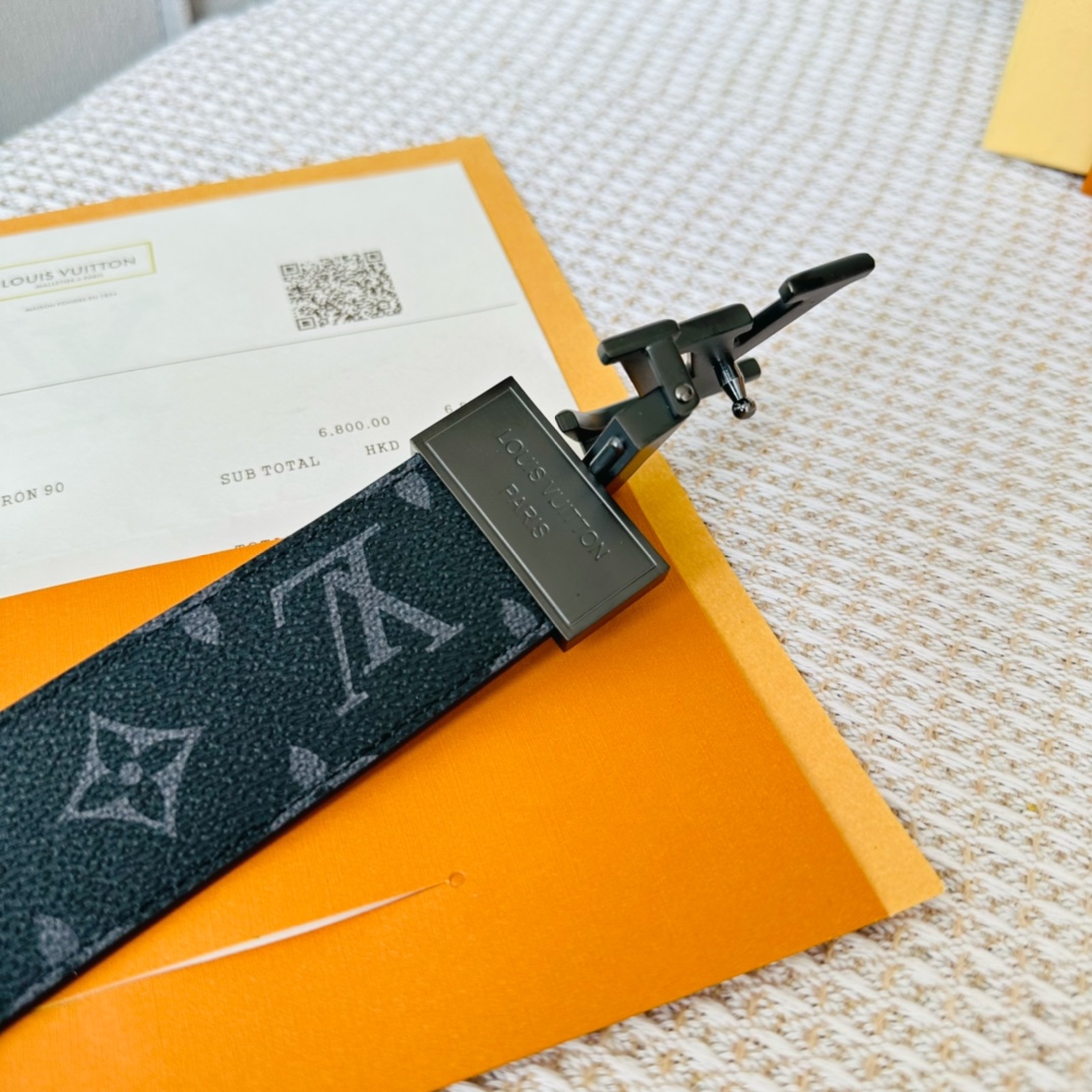 Louis Vuitton Male Basic Belt Cow Leather 40cm-40mm-l