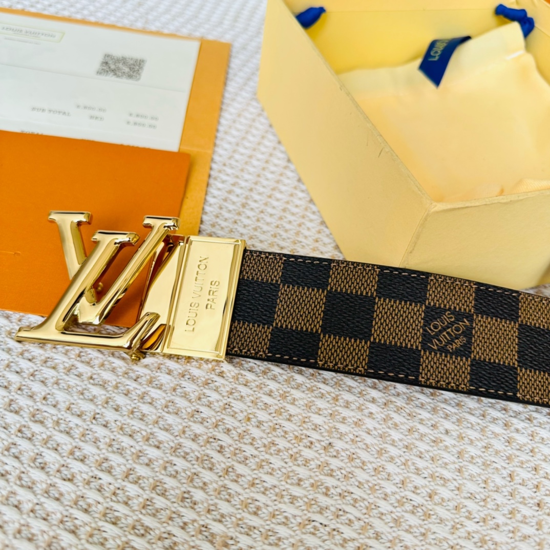 Louis Vuitton Male Basic Belt Cow Leather 40cm-40mm-l