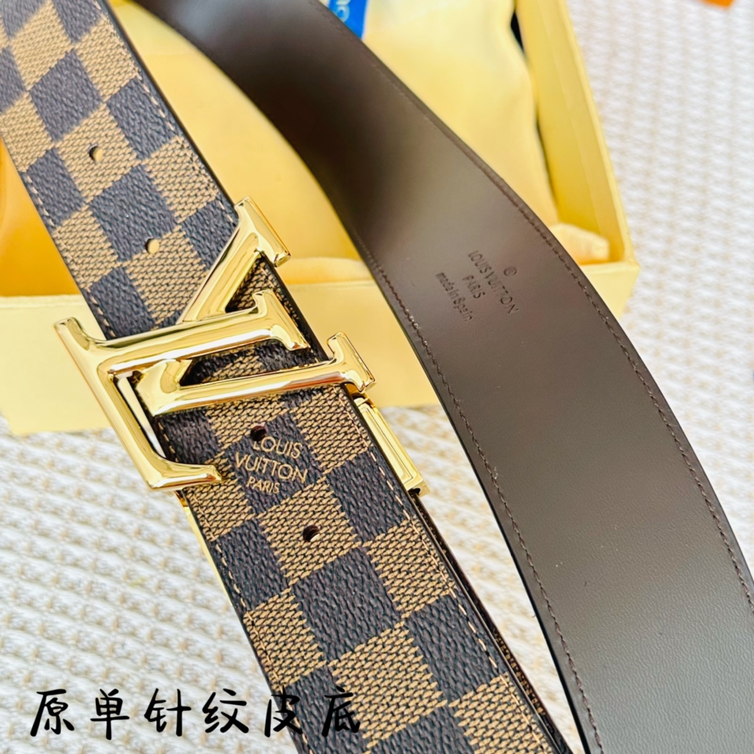 Louis Vuitton Male Basic Belt Cow Leather 40cm-40mm-l