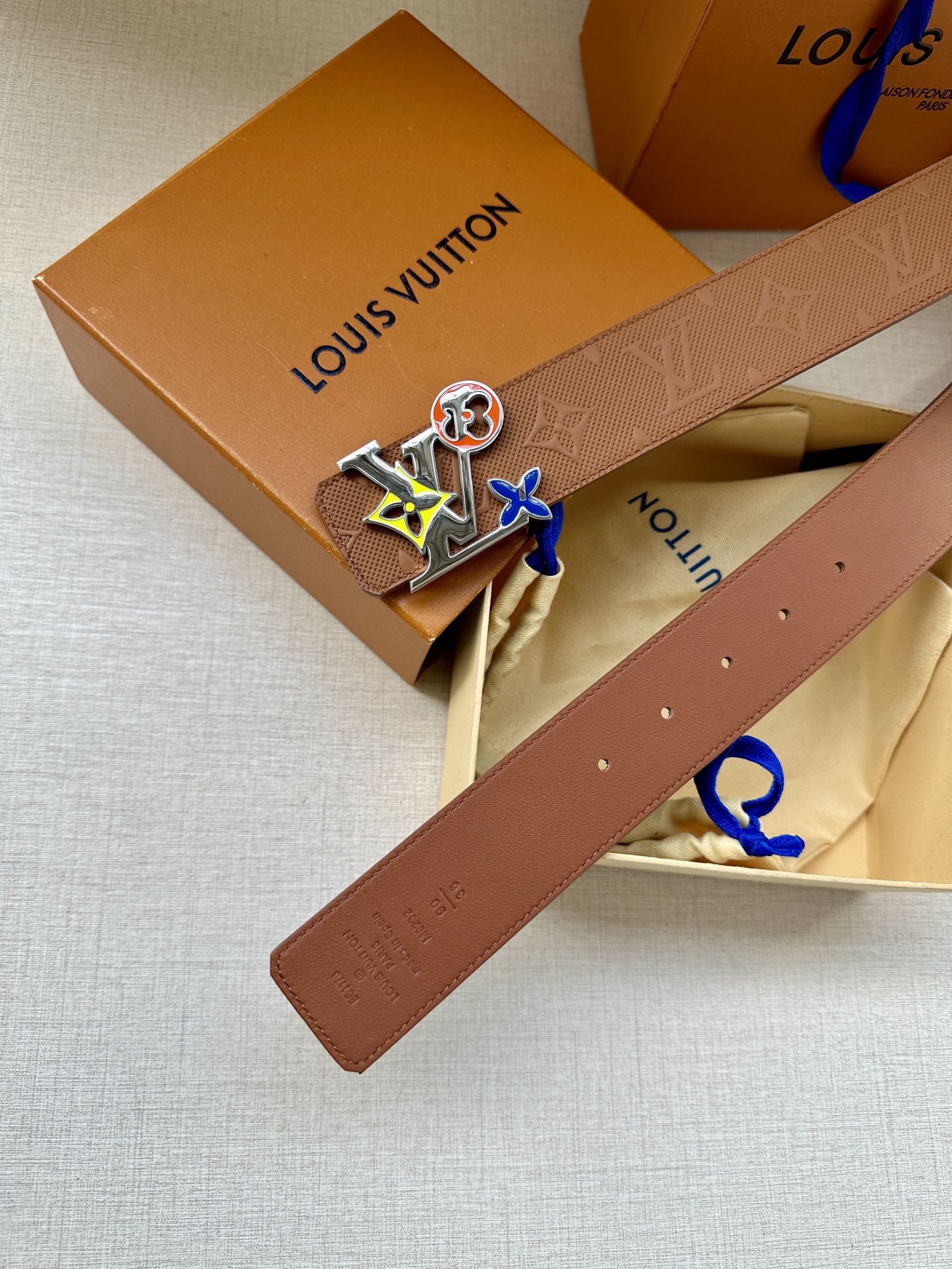 Louis Vuitton Leather Belt Cow Leather L