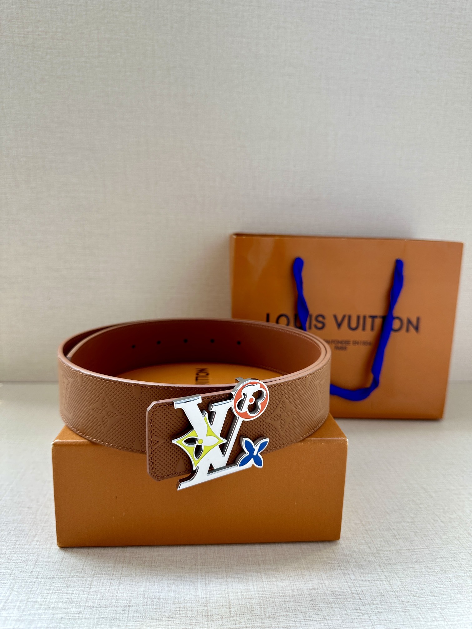 Louis Vuitton Leather Belt Cow Leather L