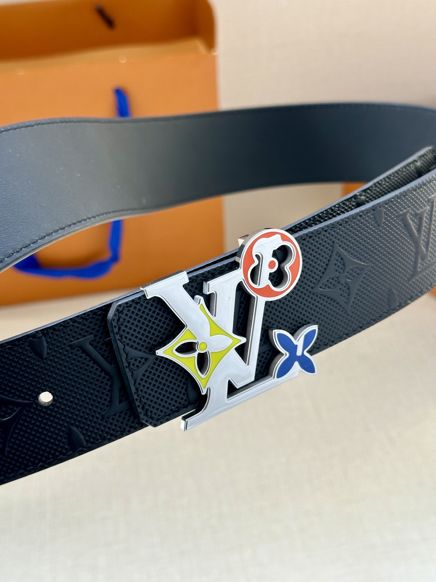 Louis Vuitton Leather Belt Cow Leather L