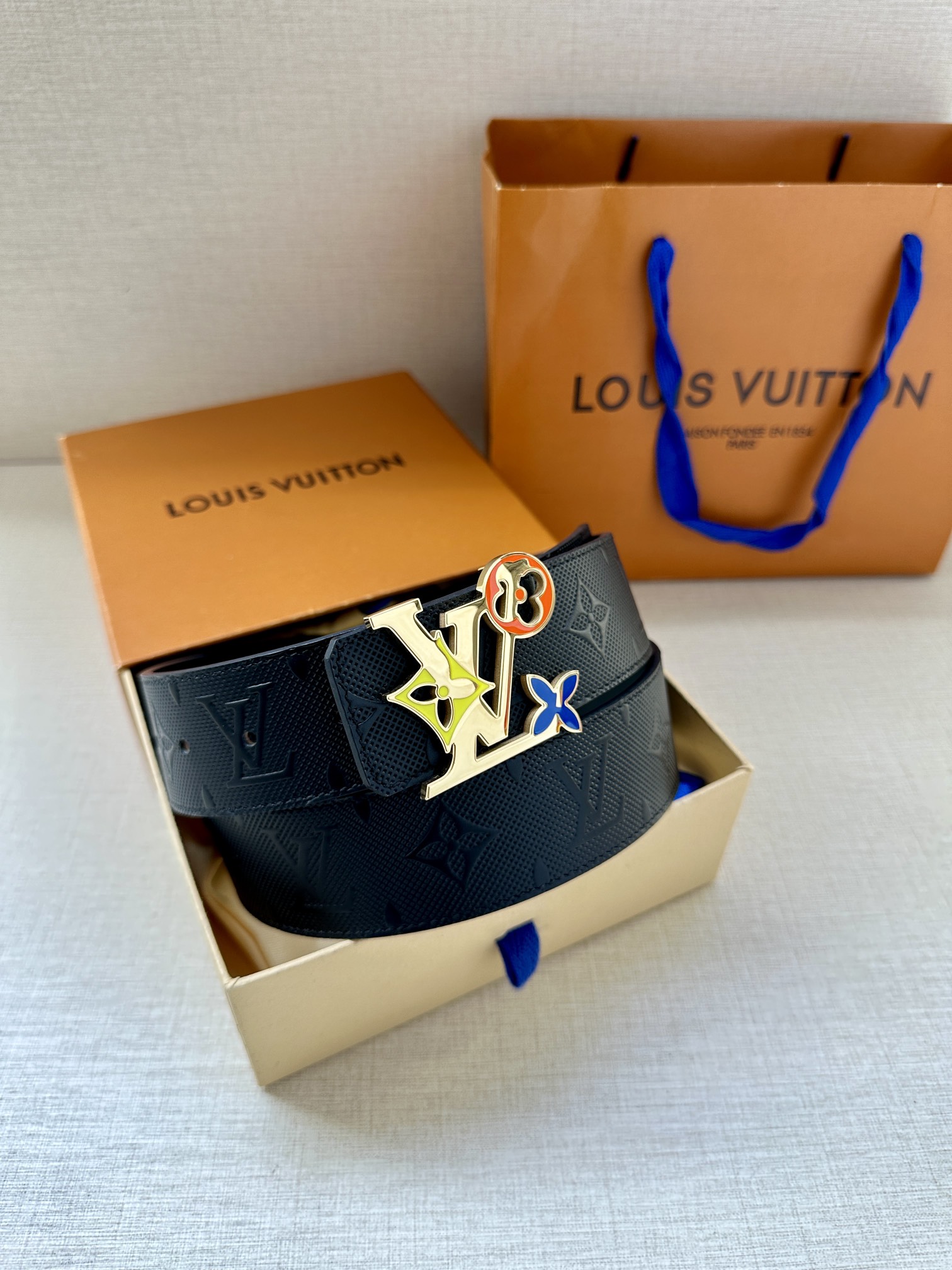 Louis Vuitton Leather Belt Cow Leather L