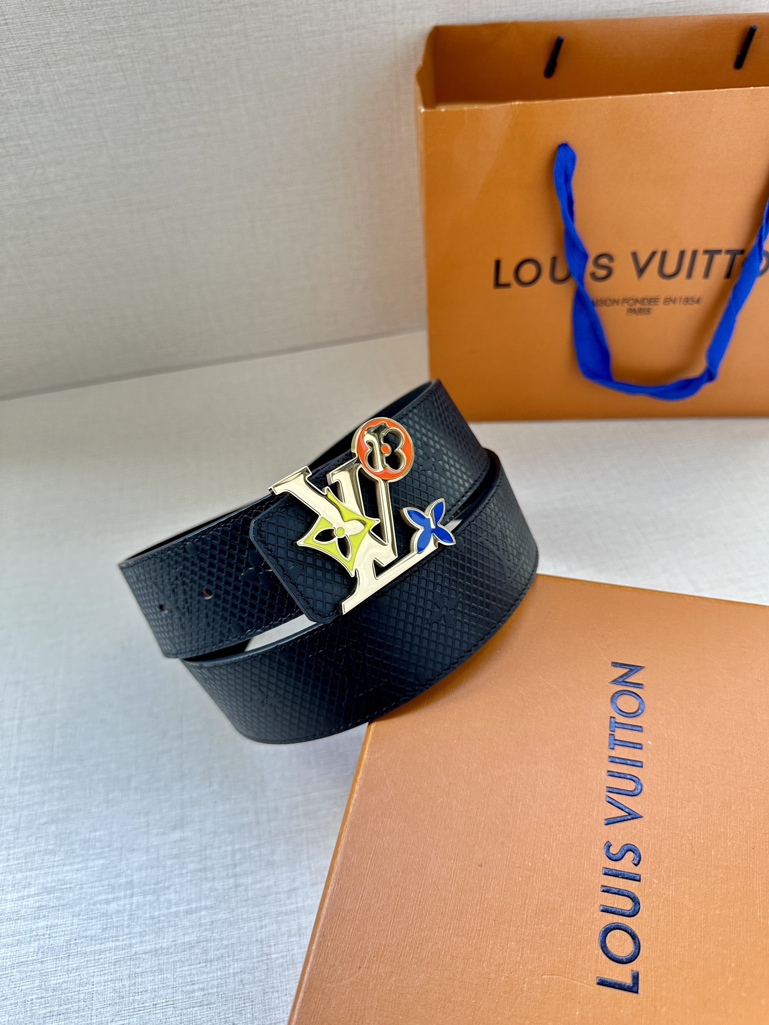 Louis Vuitton Leather Belt Cow Leather L