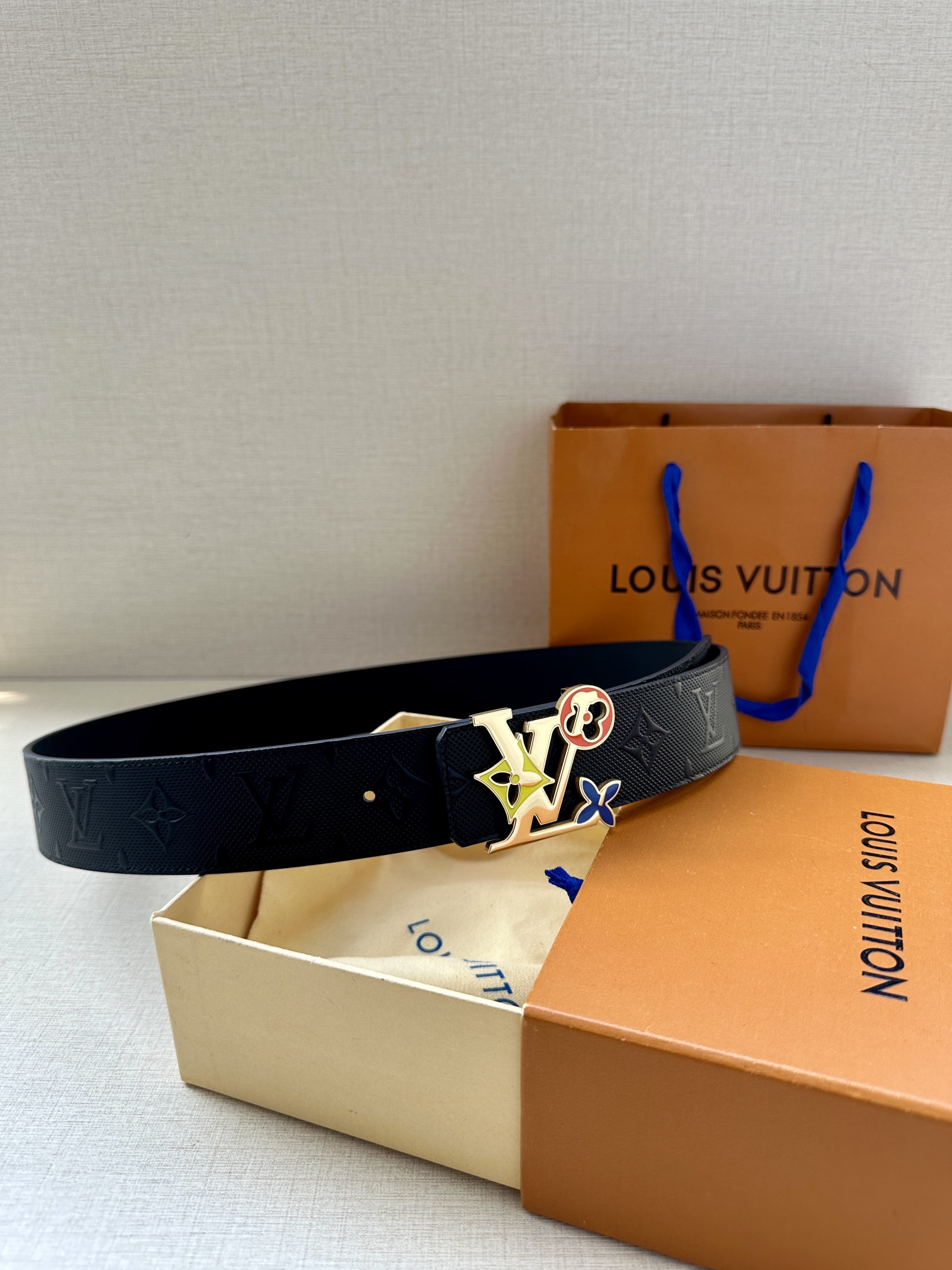 Louis Vuitton Leather Belt Cow Leather L
