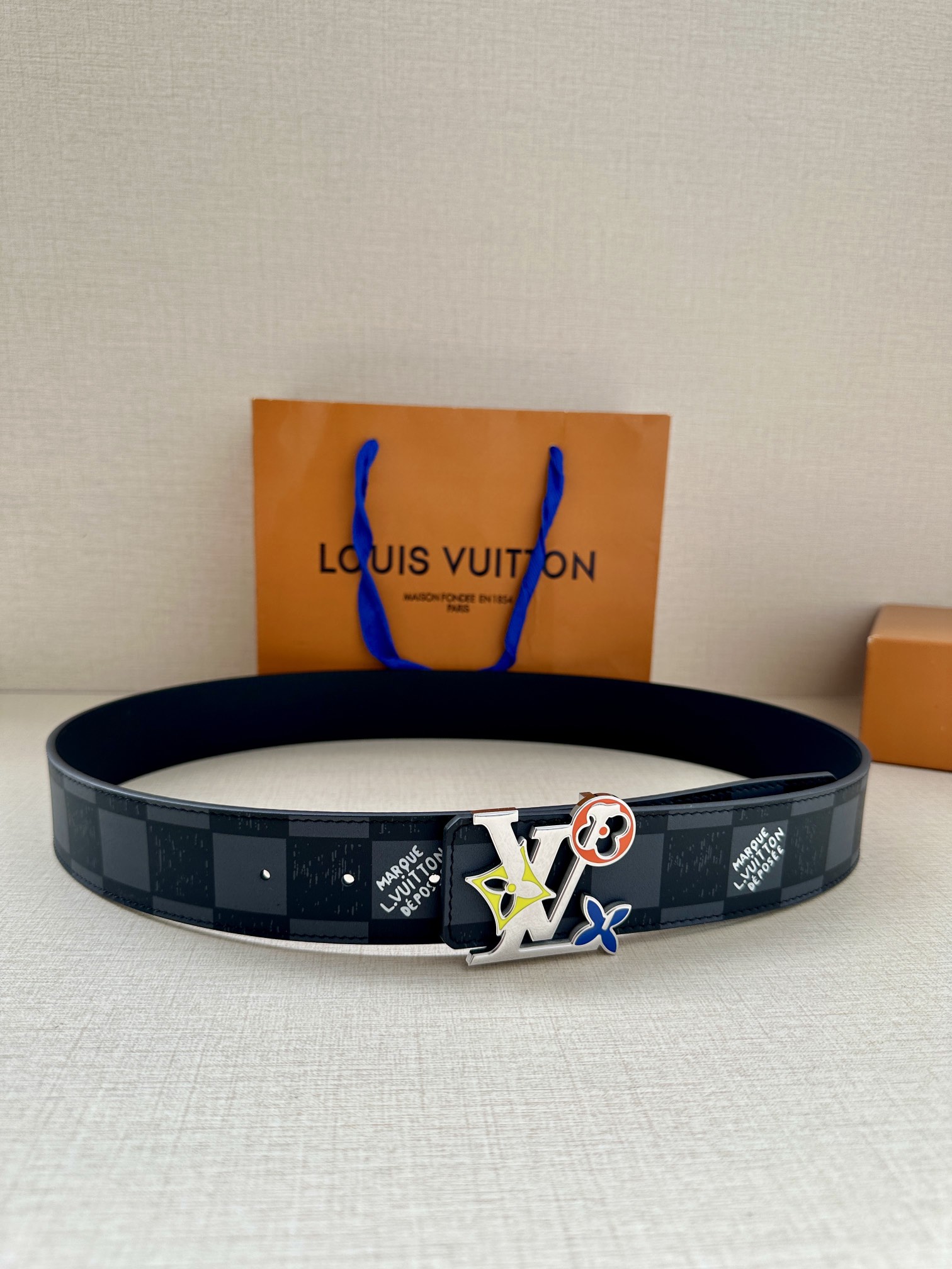 Louis Vuitton Leather Belt Cow Leather L