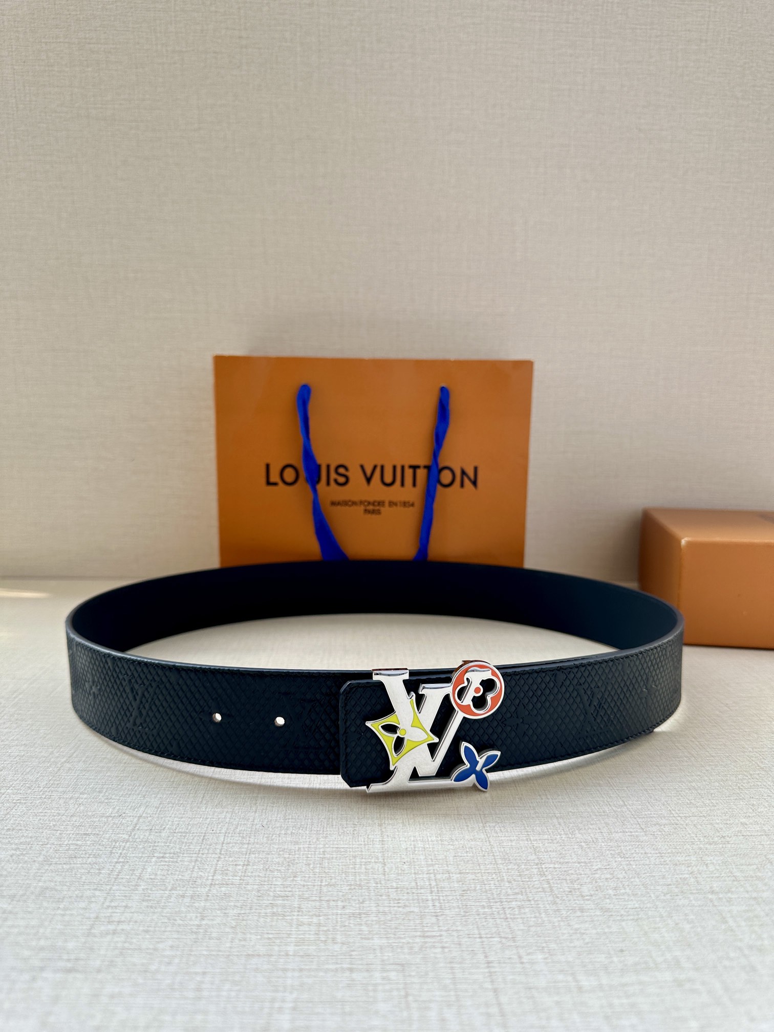 Louis Vuitton Leather Belt Cow Leather L
