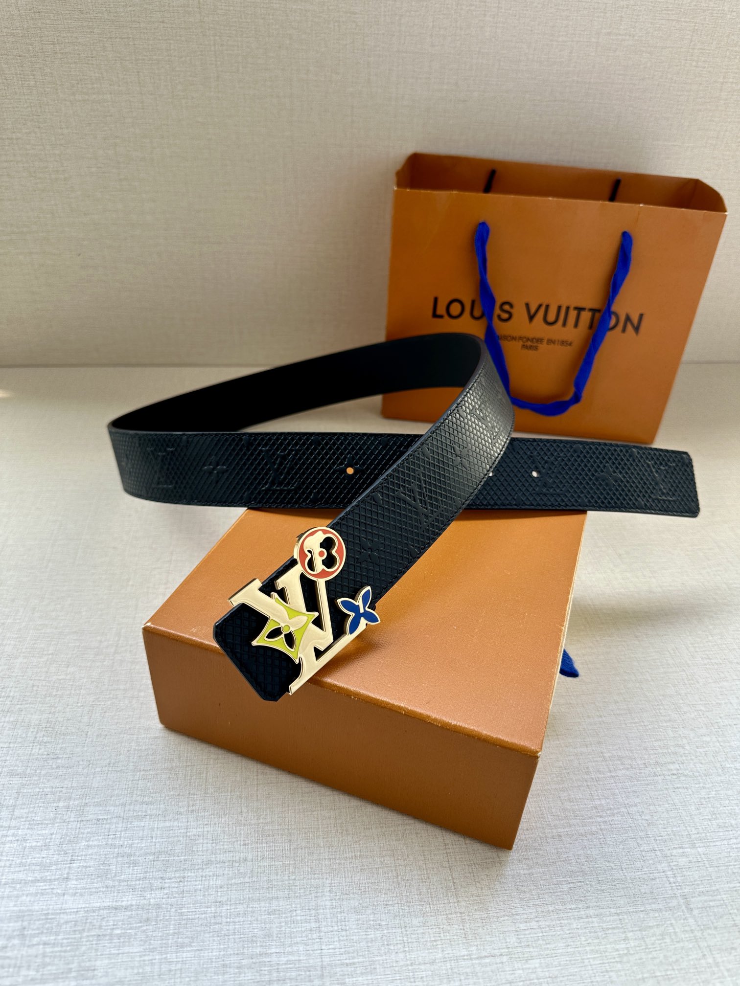 Louis Vuitton Leather Belt Cow Leather L