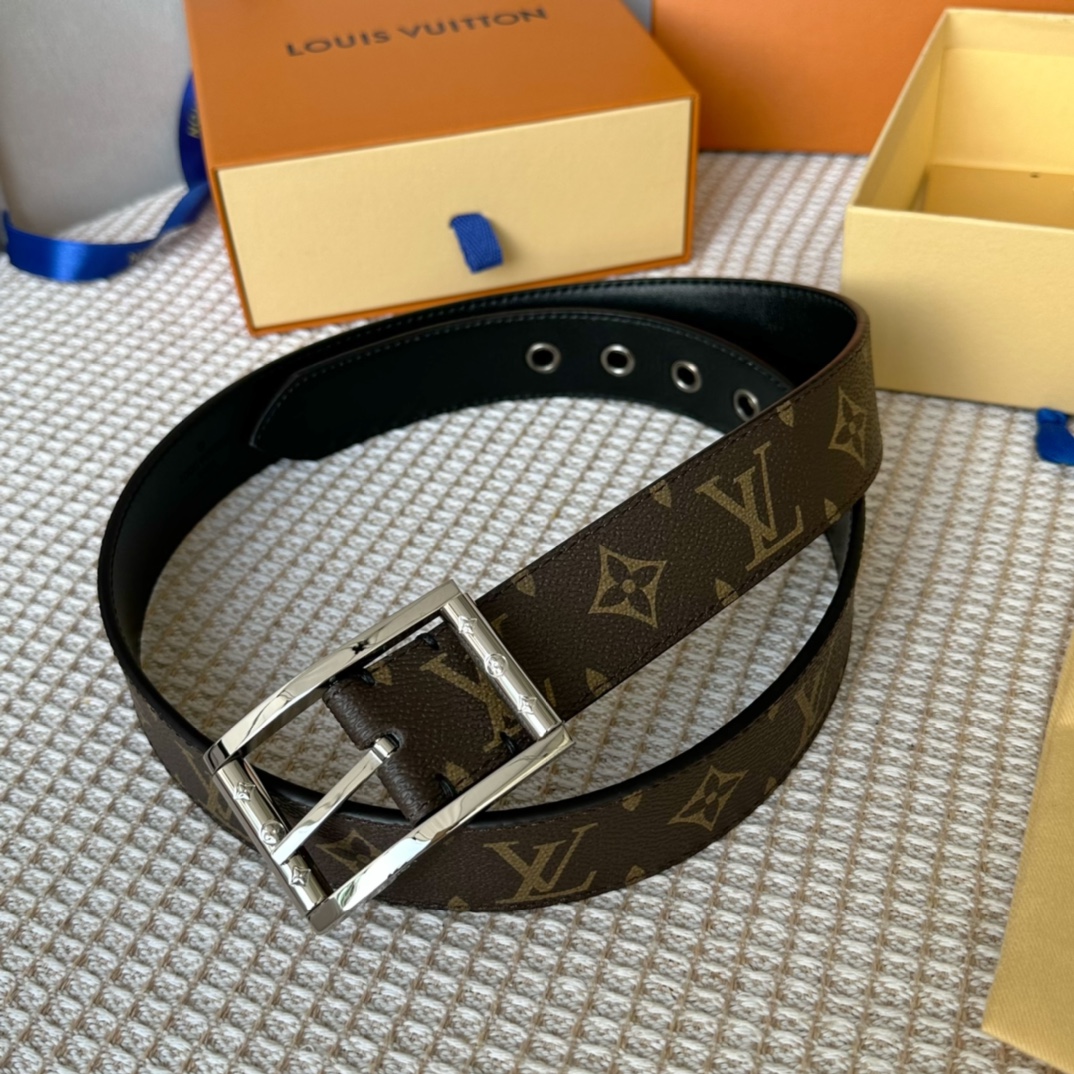Louis Vuitton Male Basic Belt Cow Leather 35mm-l-s