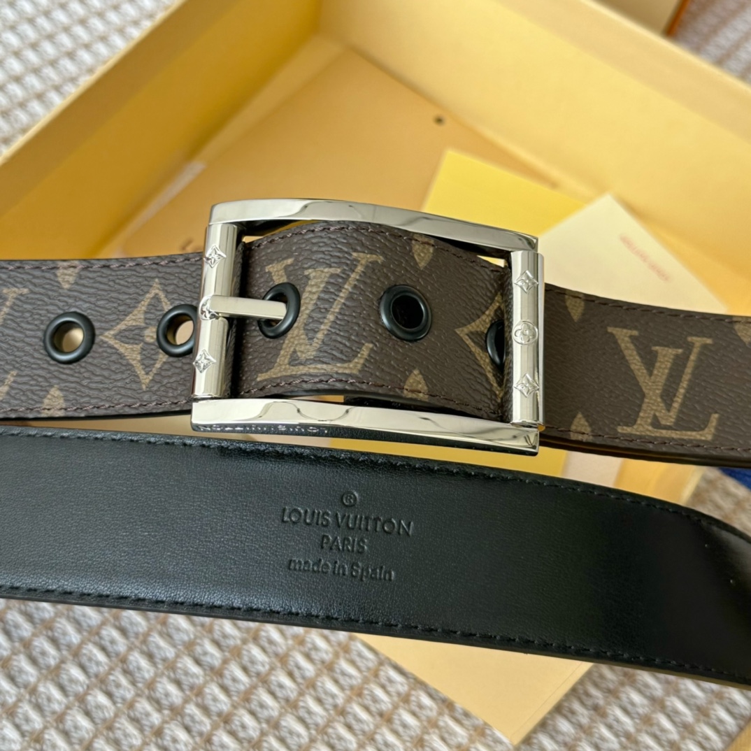 Louis Vuitton Male Basic Belt Cow Leather 35mm-l-s