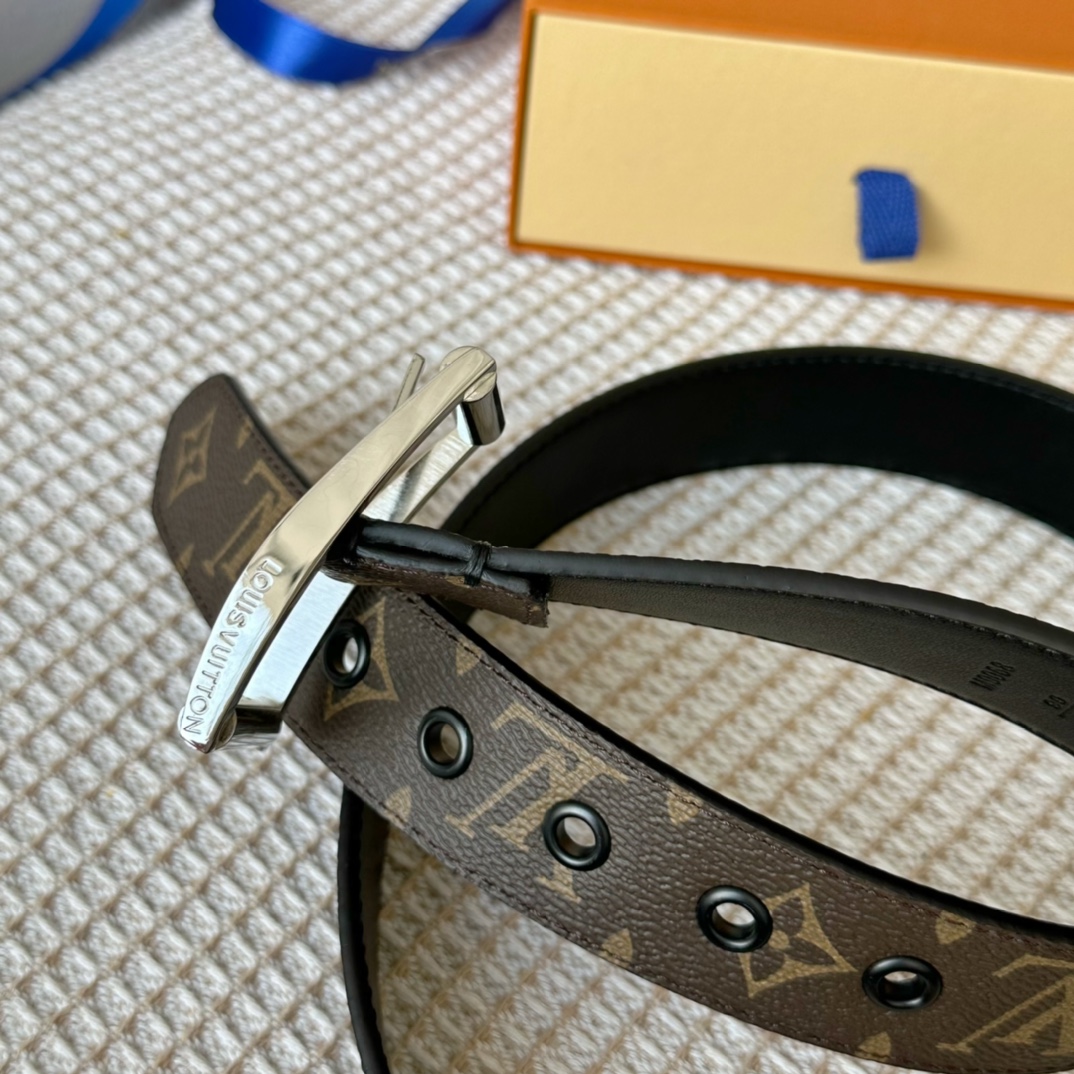 Louis Vuitton Male Basic Belt Cow Leather 35mm-l-s