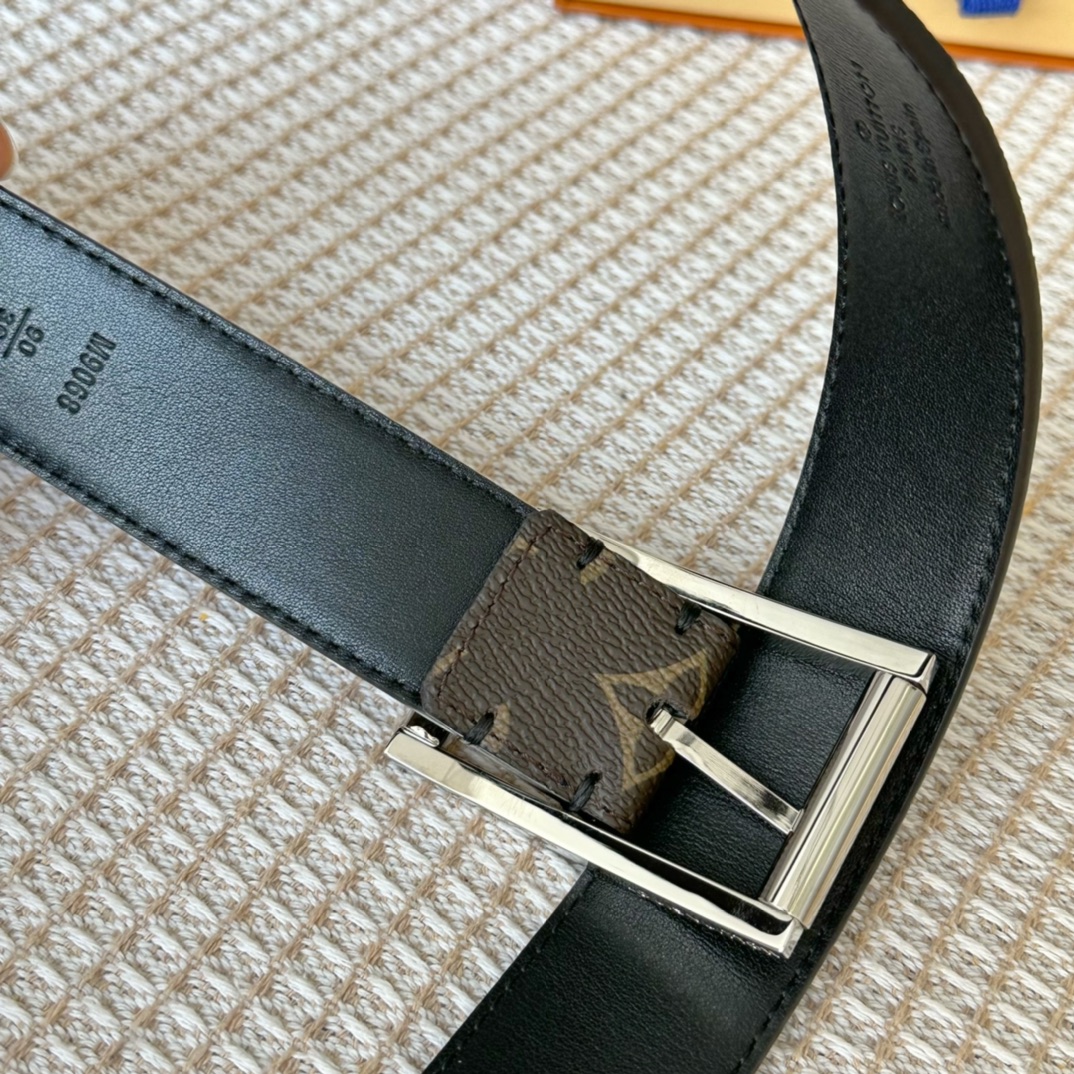 Louis Vuitton Male Basic Belt Cow Leather 35mm-l-s