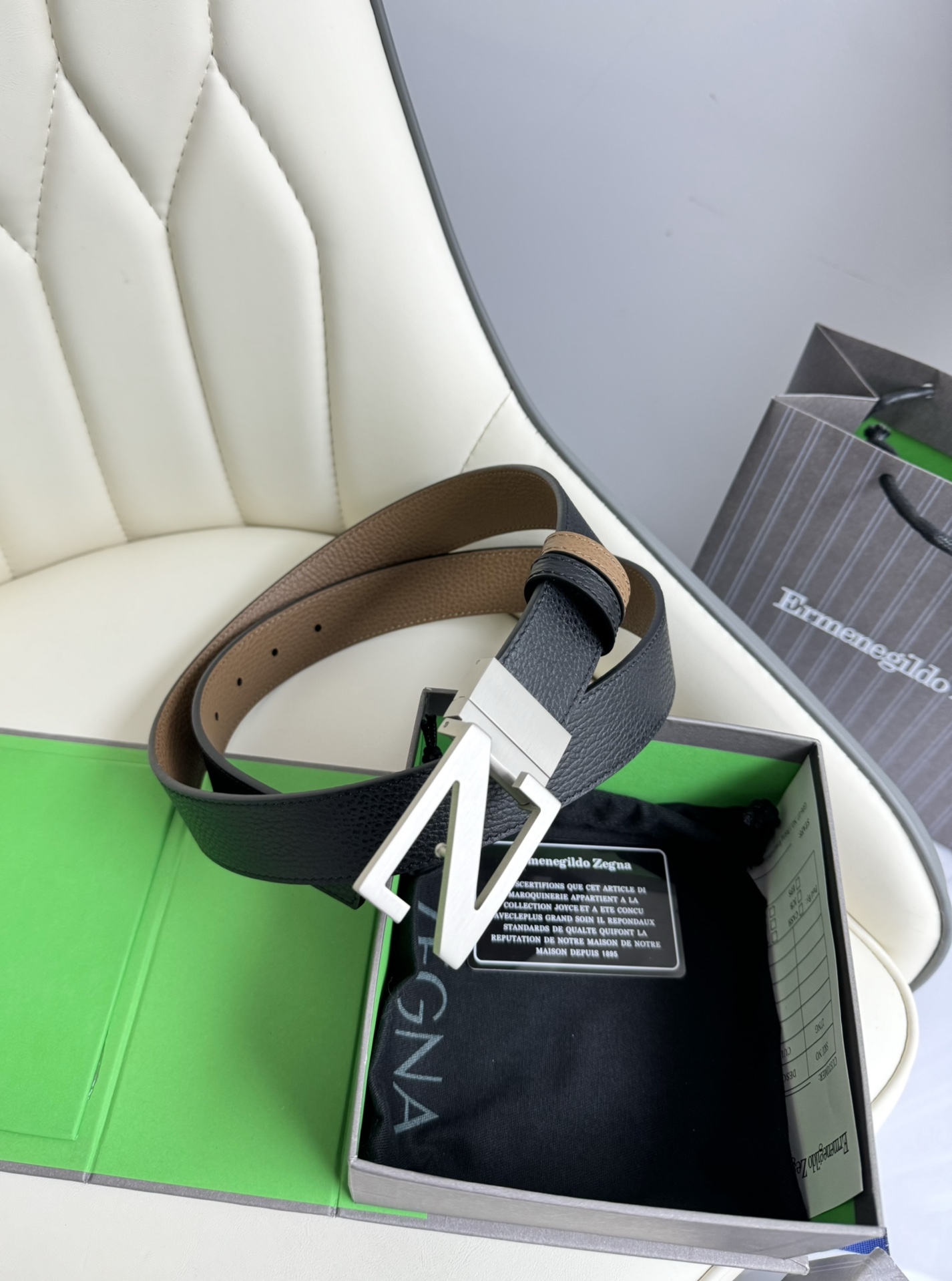 Ermenegildo Zegna Basic Belt Top Grain Leather