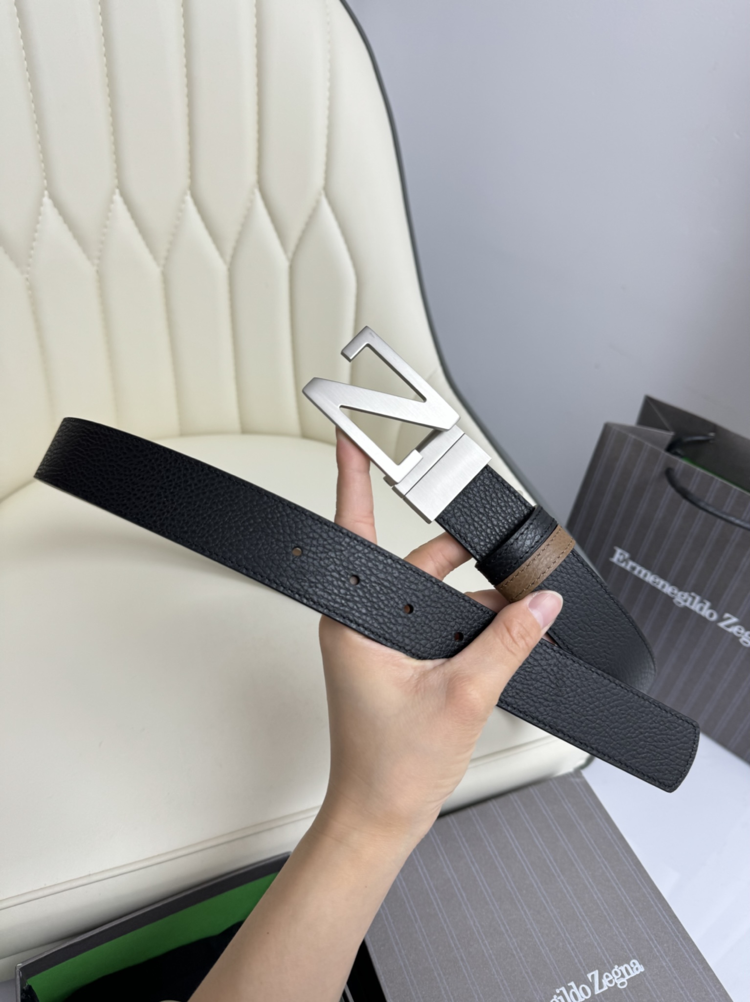 Ermenegildo Zegna Basic Belt Top Grain Leather